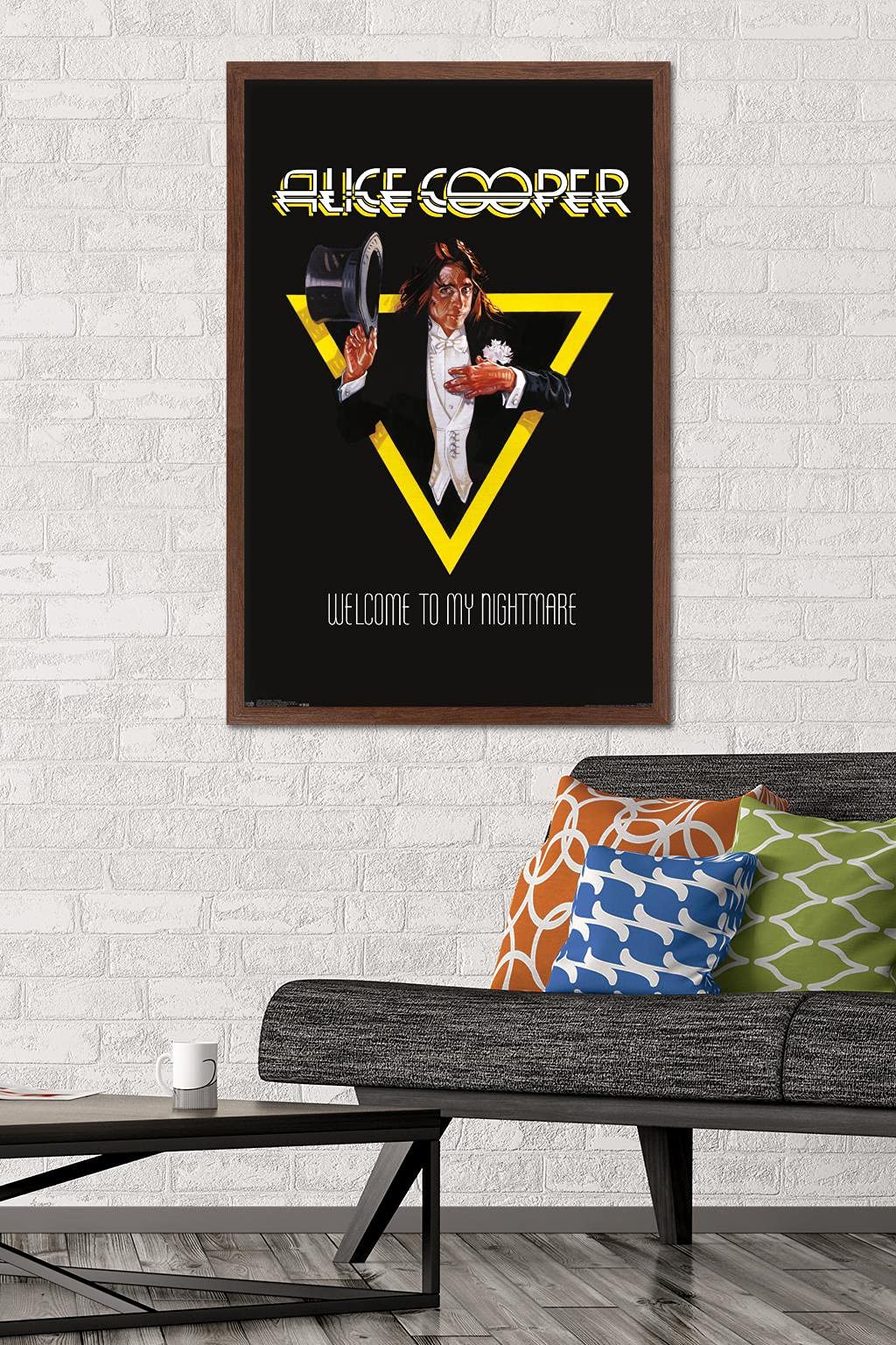 Trends International Alice Cooper - Welcome Wall Poster, 22.375'' X 34'', Mahogany Framed Version