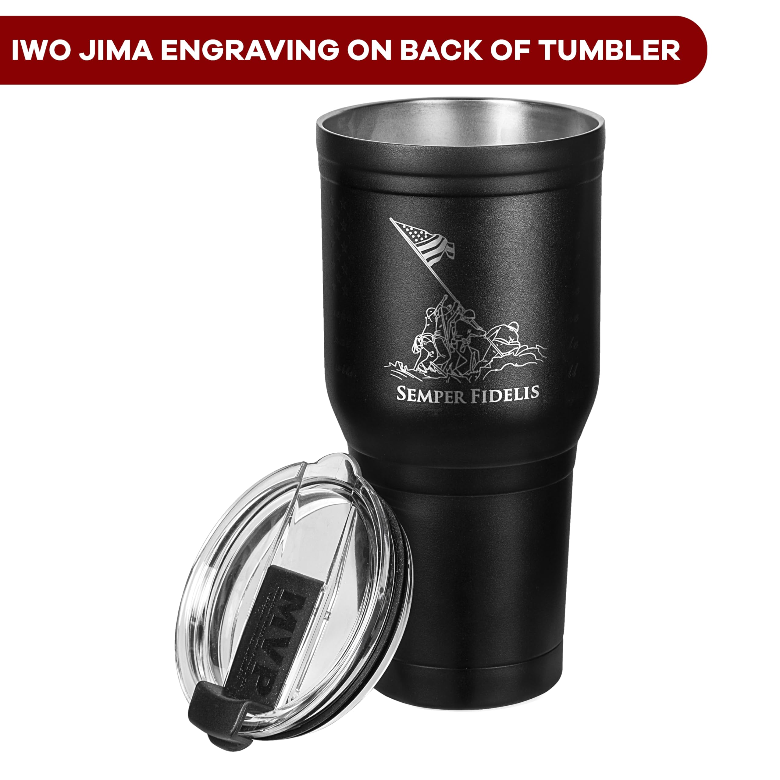 30 Oz Usmc Coffee Travel Mug | Double Wall Vacuum Insulated Coffee Tumbler | Stainless Steel Coffee Mug With Lid & Straw