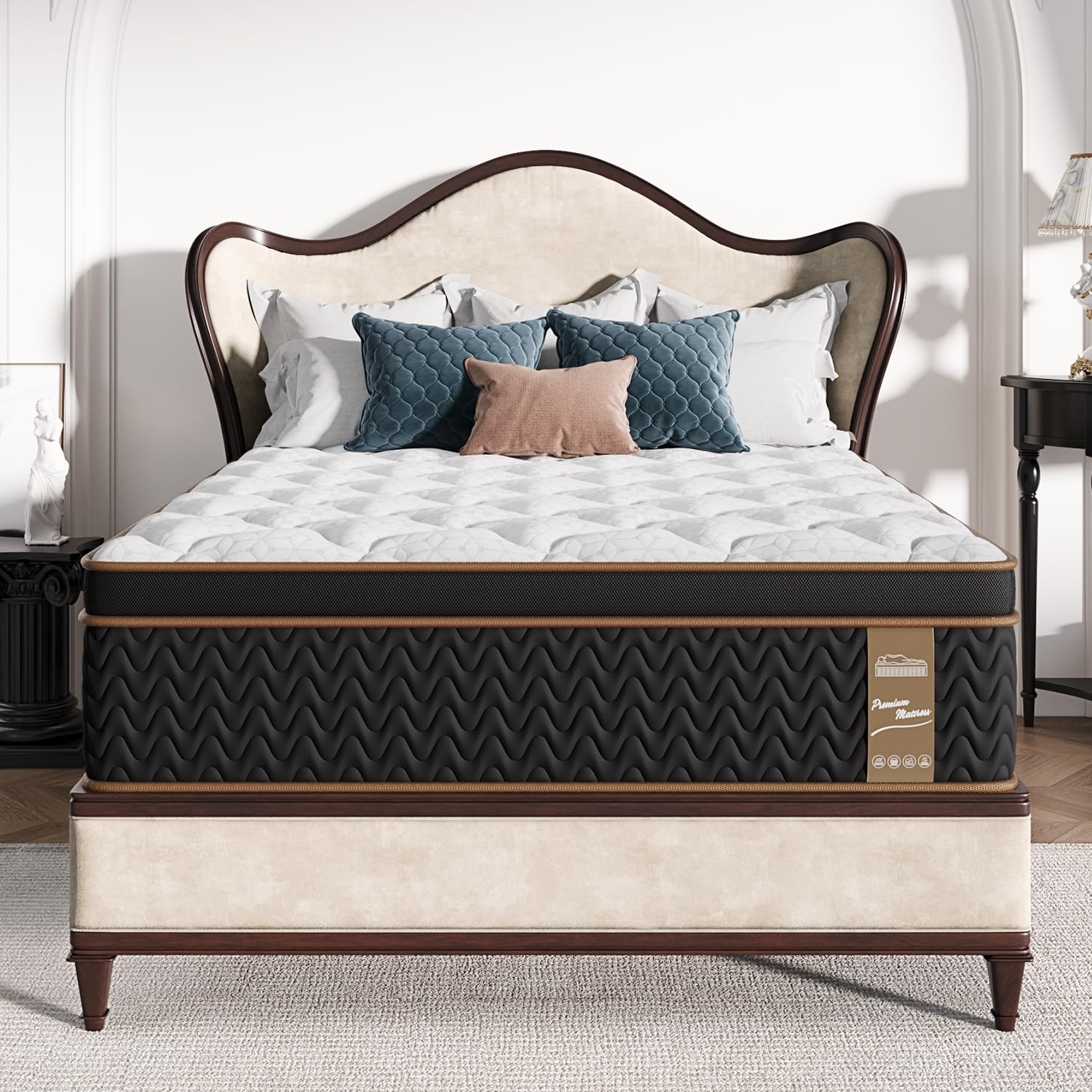 Full Mattress, 12-Inch Deluxe Hybrid Mattress, Fiberglass-Free Memory Foam Mattress In A Box, Individual Pocket Spring-Motion Is