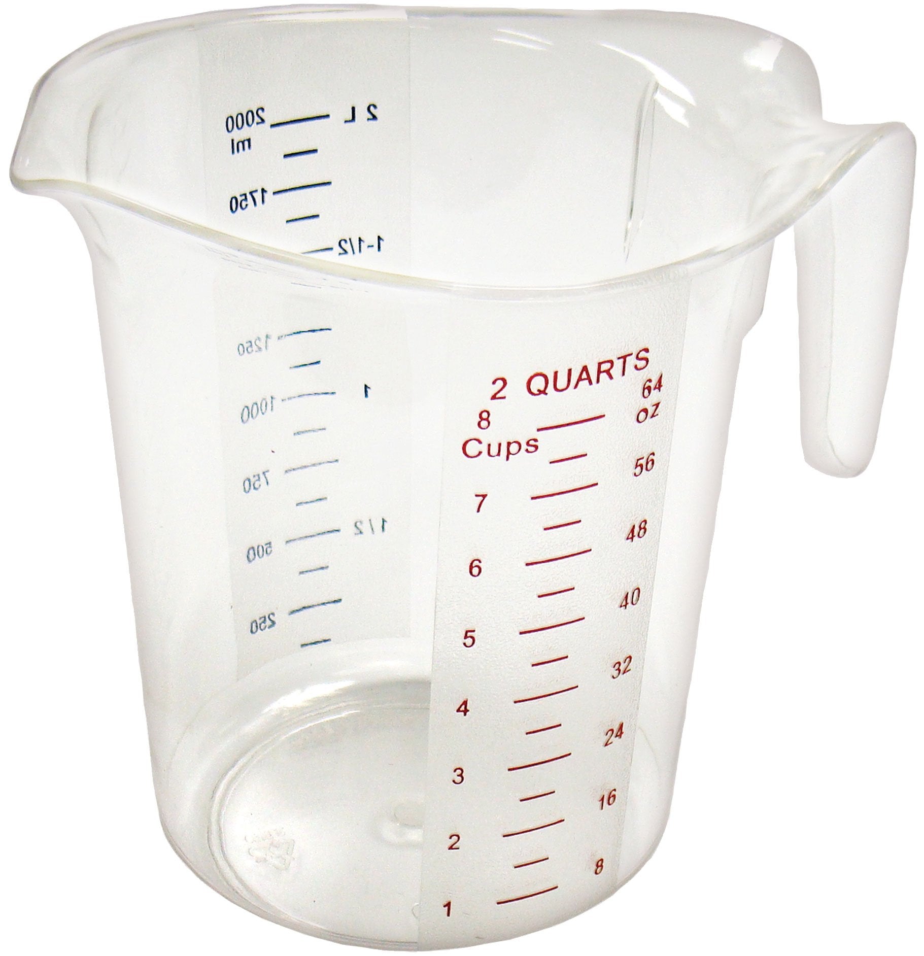 Winco Pmcp-200 Measuring Cup, Polycarbonate, 2-Quart, Clear