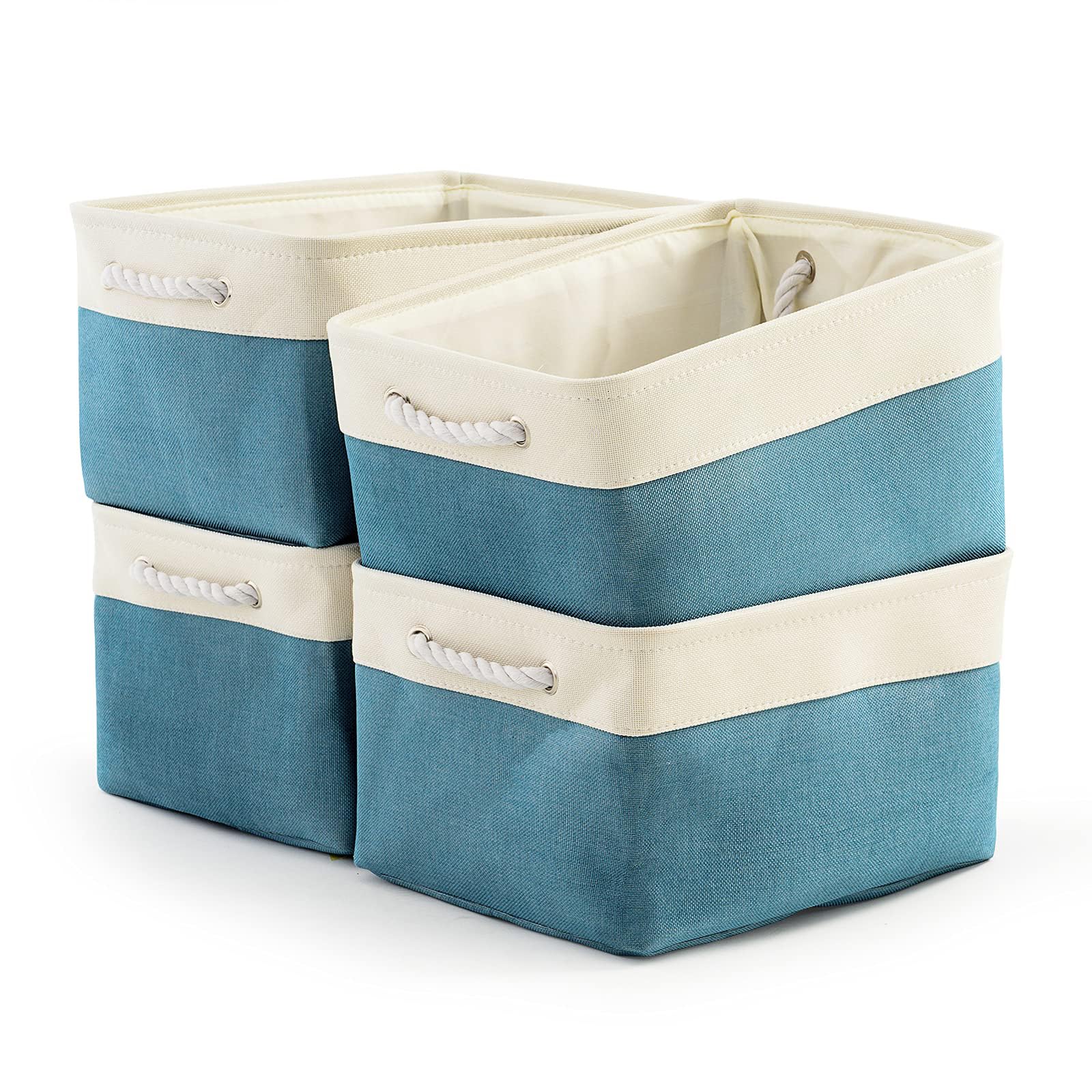 Sacyic Storage Cubes - 4 Pack Large Fabric Baskets For Organizing, Collapsible Storage Bins For Closet Cloth Decorative Gift Sup