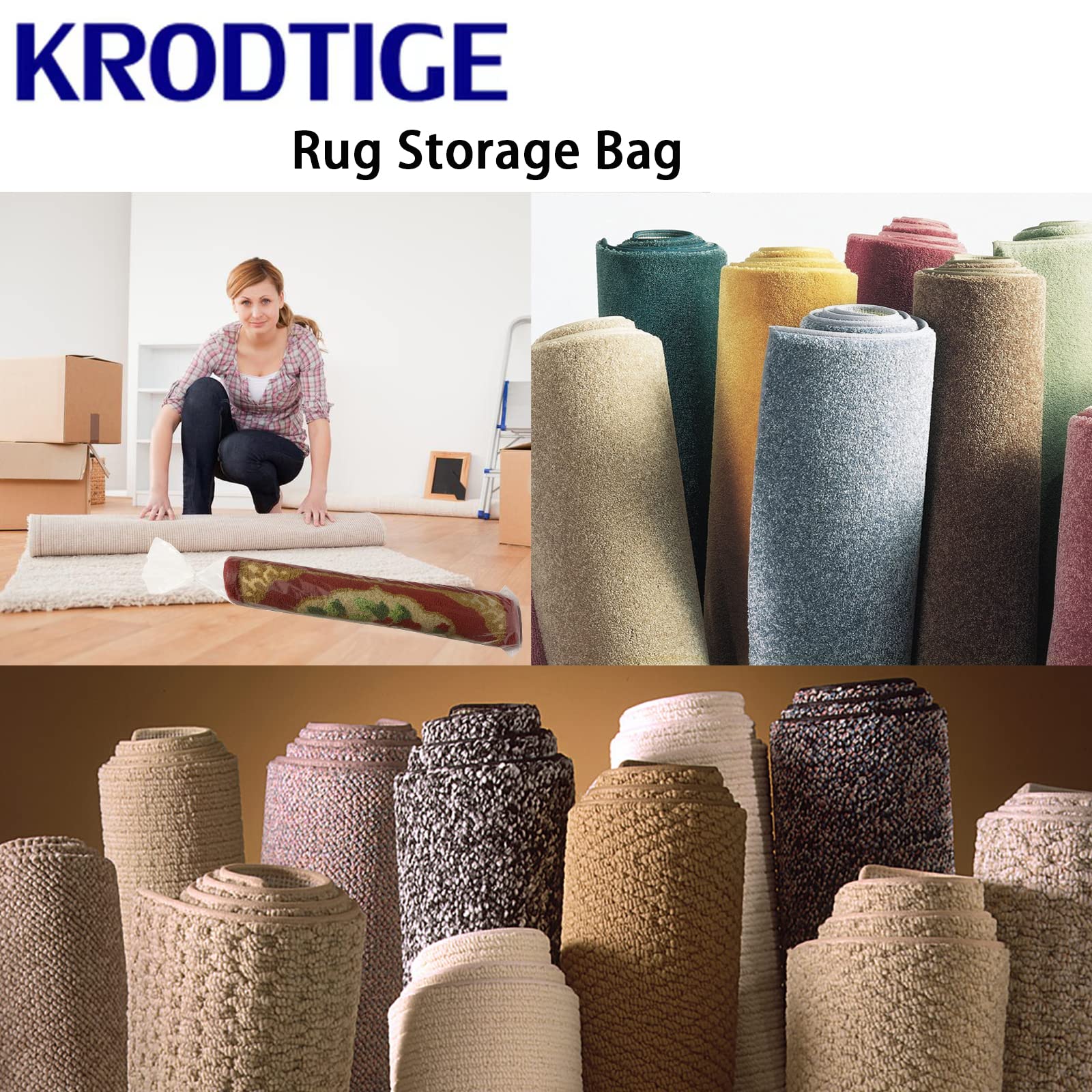 4 Pcs Large Plastic Rug Storage Bag With 10 Ties,Fits Rugs Up To 10'X14' Extra Large Clear Carpet Bag Moving Bag, Packing, Shipp