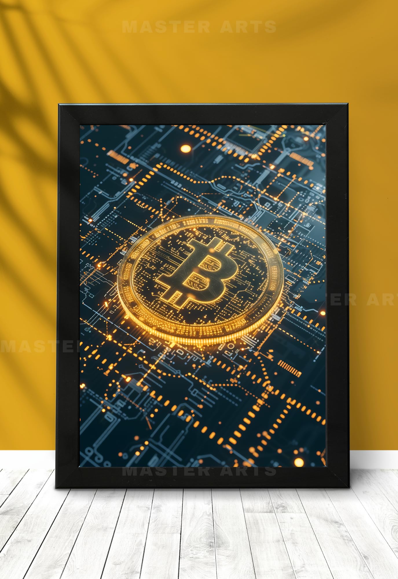 Master Flame Bitcoin Themed Aesthetic Wall Art Poster For Living Room, Home & Wall Decor | Motivational Inspirational Bitcoin Ri