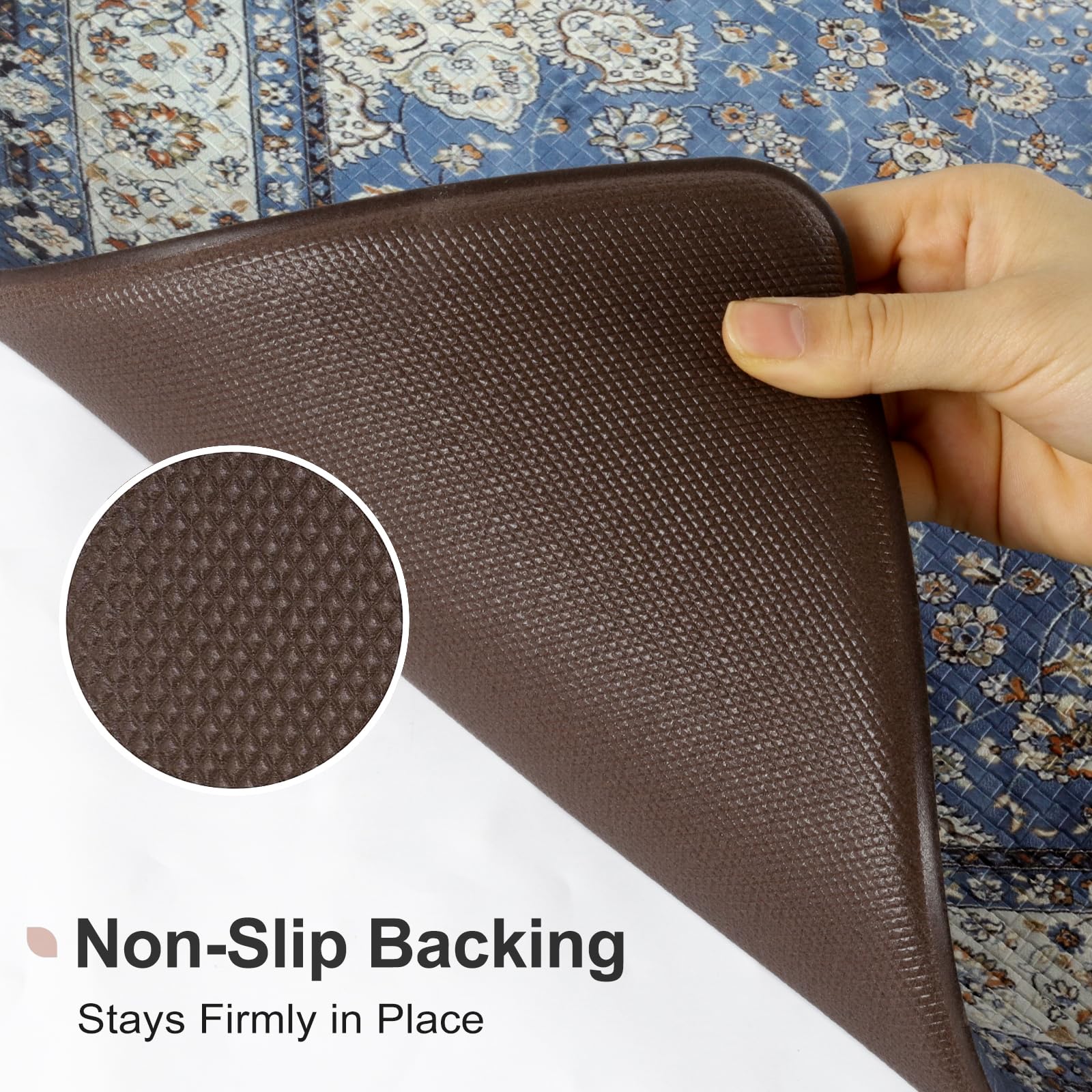 Collive Boho Kitchen Mat, Cushioned Anti Fatigue Kitchen Rug Set 2 Piece Non-Skid Waterproof Kitchen Mats For Floor, Comfort Hea