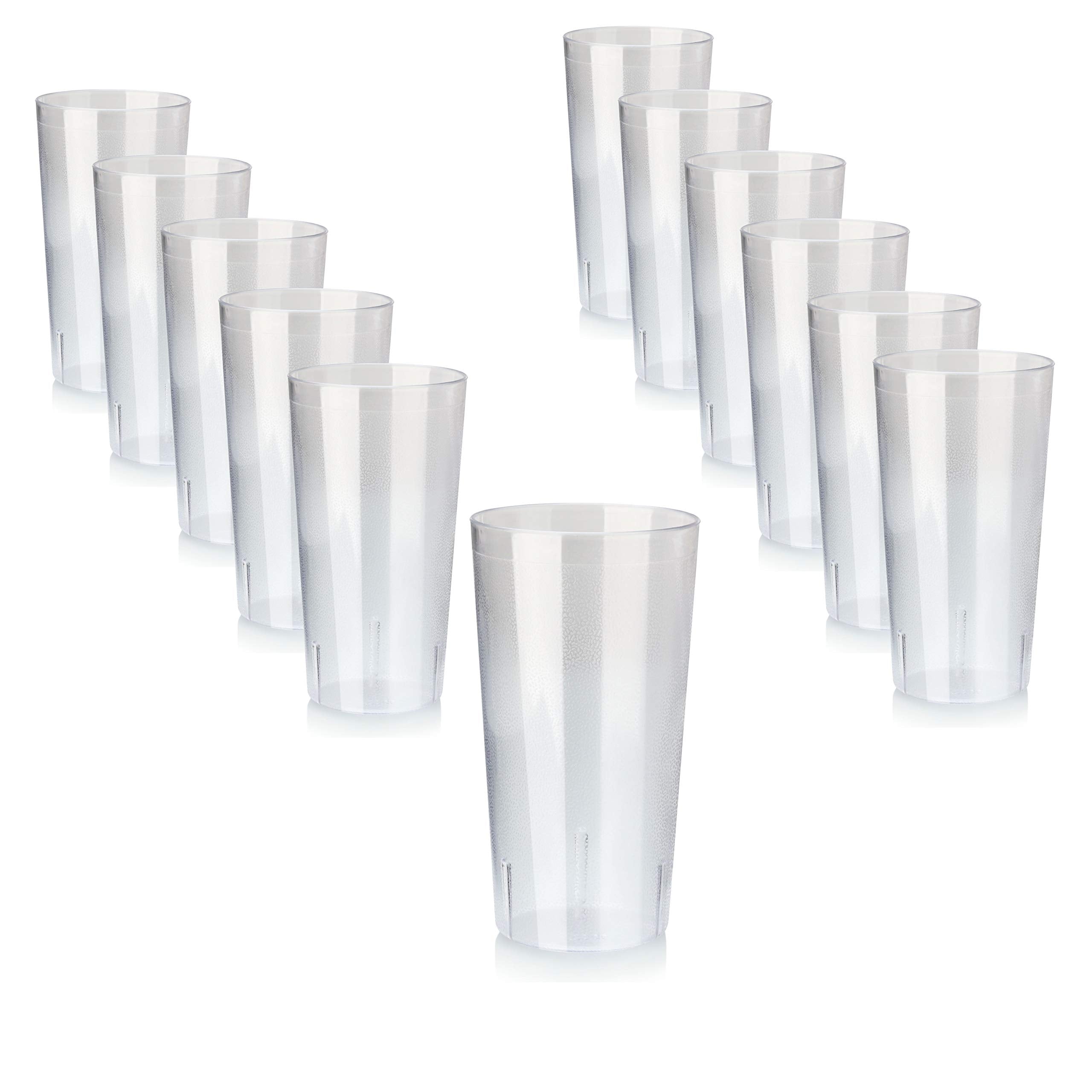 New Star Foodservice 46502 Tumbler Beverage Cups, Restaurant Quality, Plastic, 32 Oz, Clear, Set Of 12