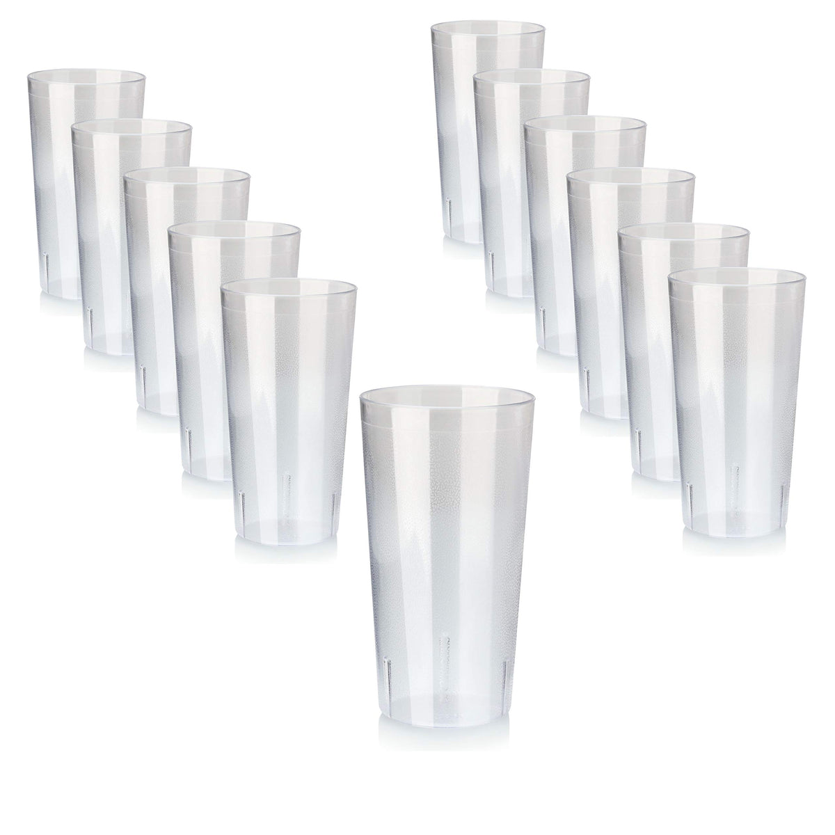 New Star Foodservice 46502 Tumbler Beverage Cups, Restaurant Quality, Plastic, 32 Oz, Clear, Set Of 12