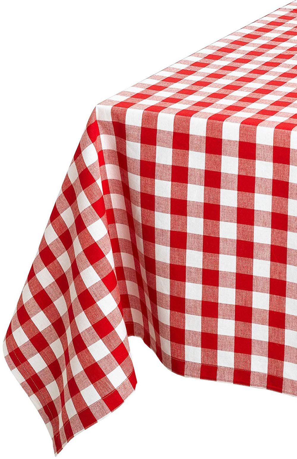 Tektrum 100% Polyester Waterproof 60 X 84 Inch 60''X84'' Rectangular Checker Checkered Tablecloth Table Cover -Spill Proof/Stain
