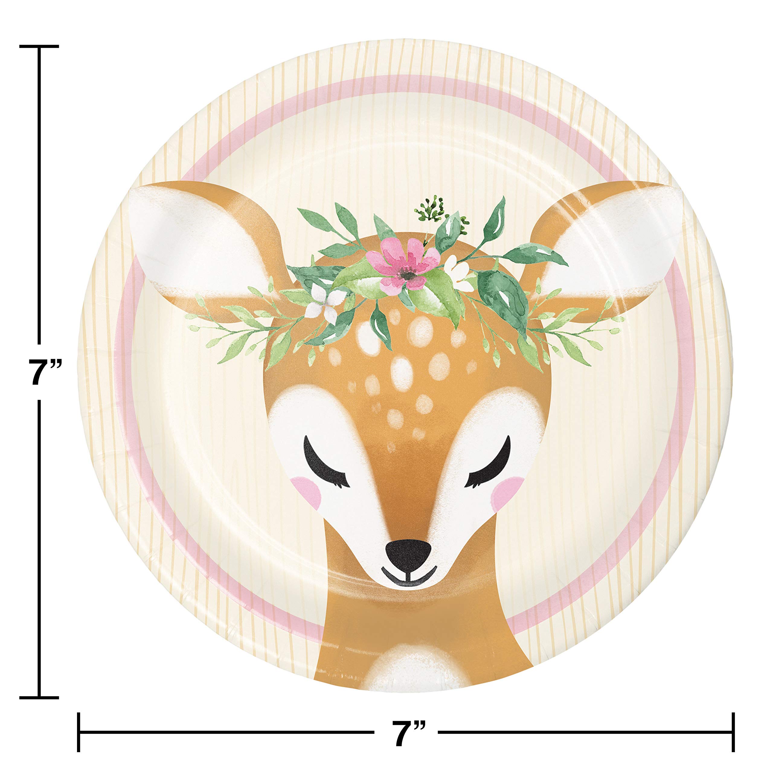 Little Deer Birthday Dessert Plates, 8 Ct