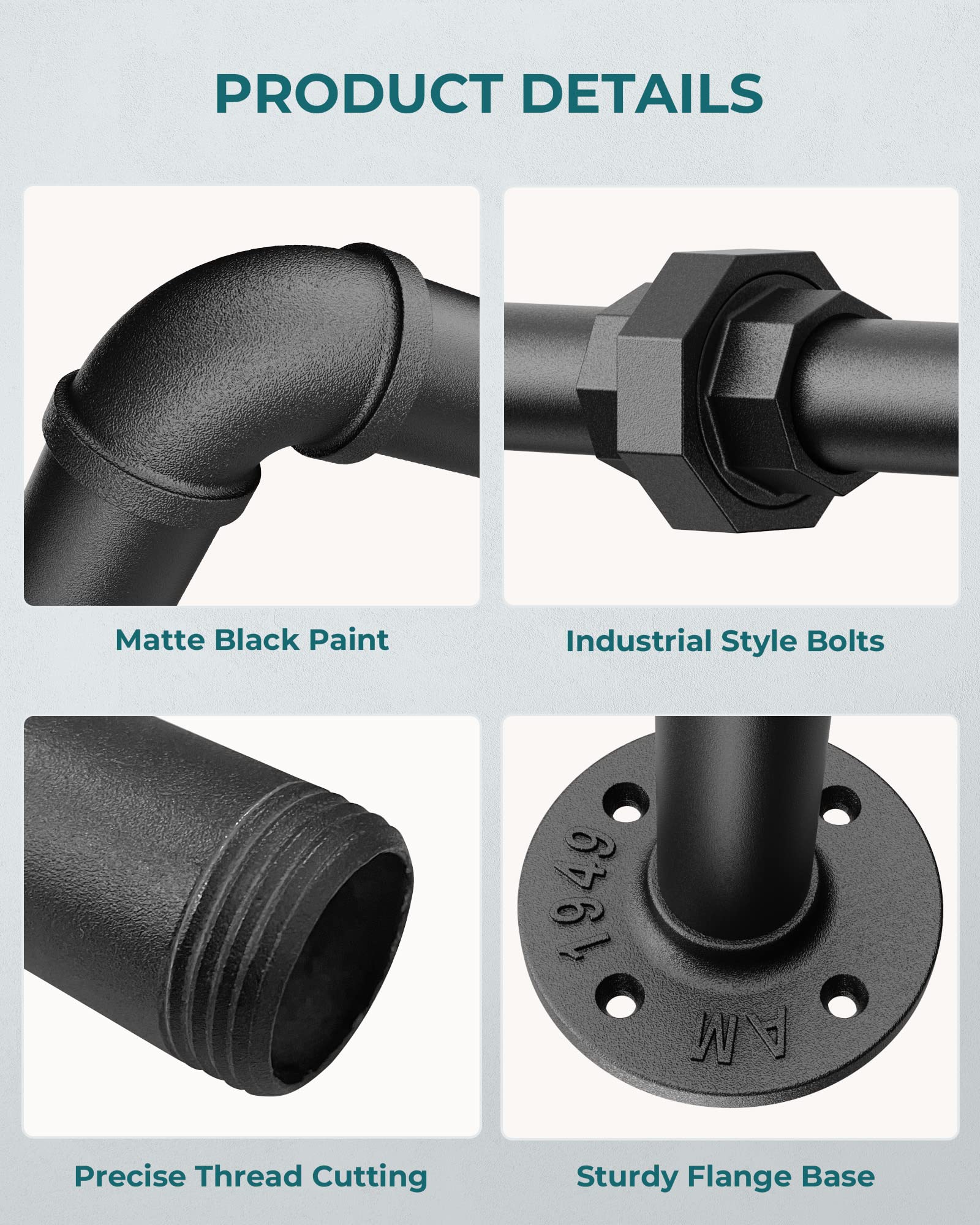 Oropy Industrial Pipe Clothing Rack Free Standing, Heavy Duty Detachable Clothes Rack With 4 Stable Feet For Garment Storage Dis