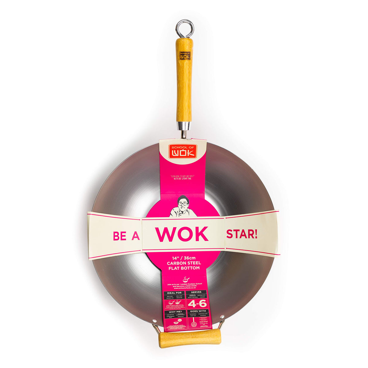 School Of Wok - 14''/36Cm Carbon Steel Wok