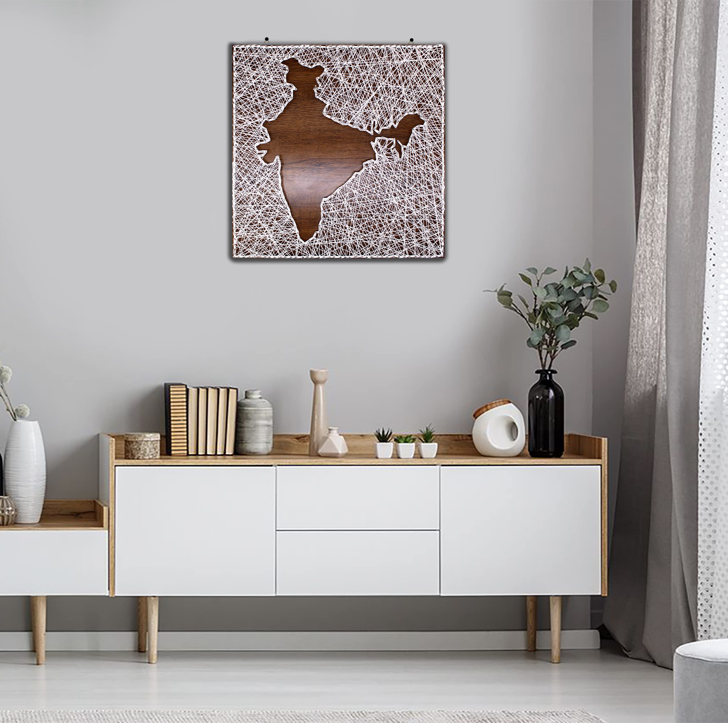 VAH India Filled String State Decorative Wall Hanging Thread Art For Wedding Gift, Anniversary Gift, Birthday GIft