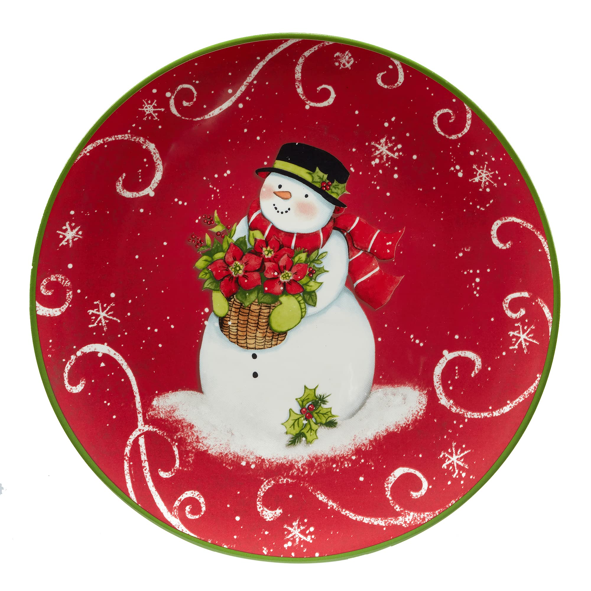 Certified International Holiday Magic Snowman 9'' Dessert/Salad Plates, Set Of 4, Multicolor