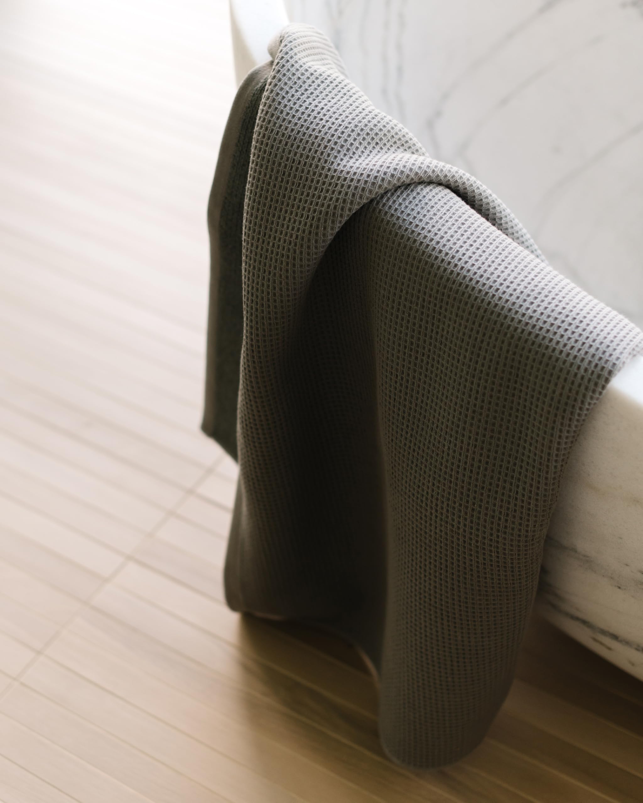 Cozy Earth Charcoal Waffle Bath Towels