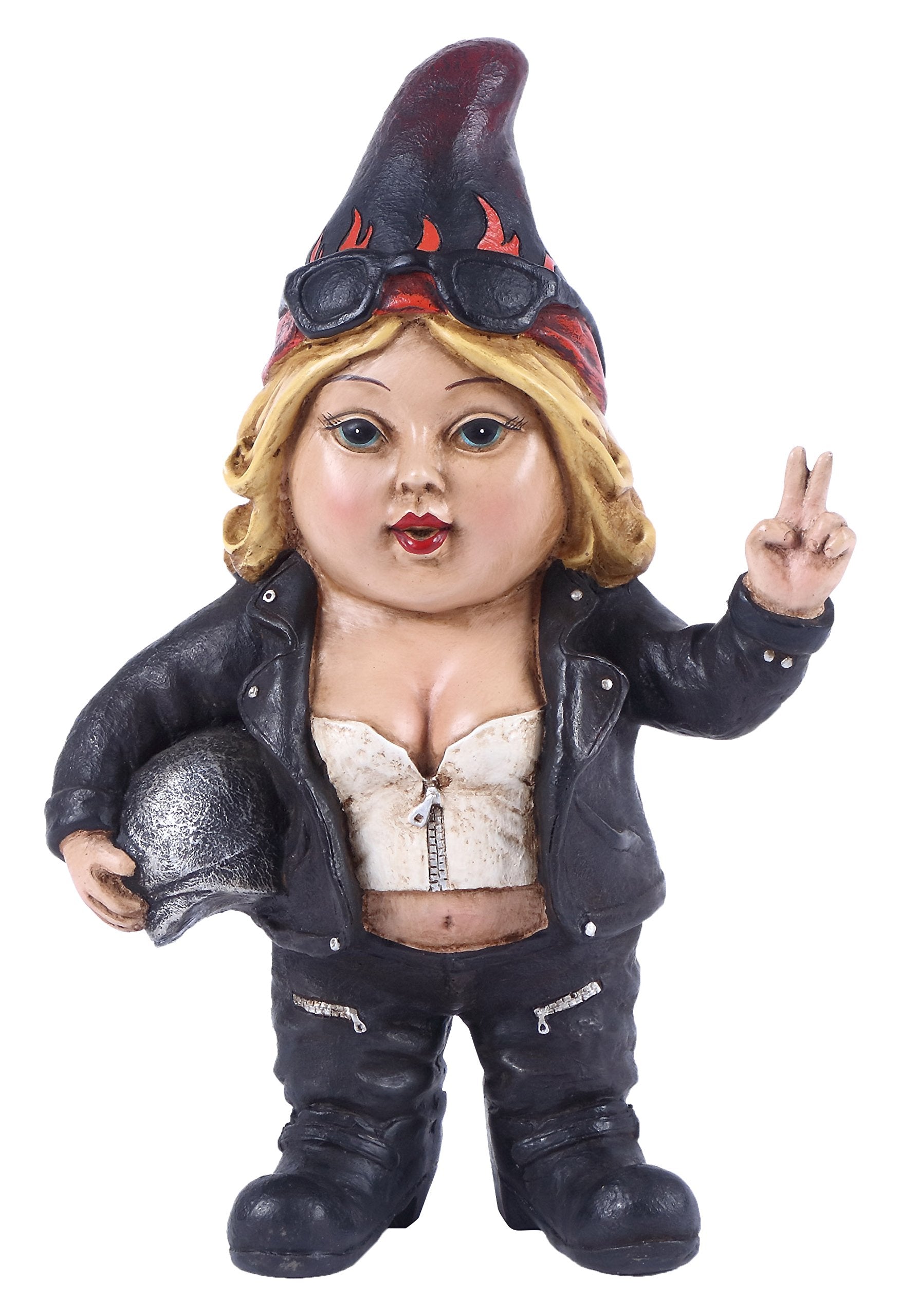 Woman Biker Gnome with Helmet - Gnomad Statue