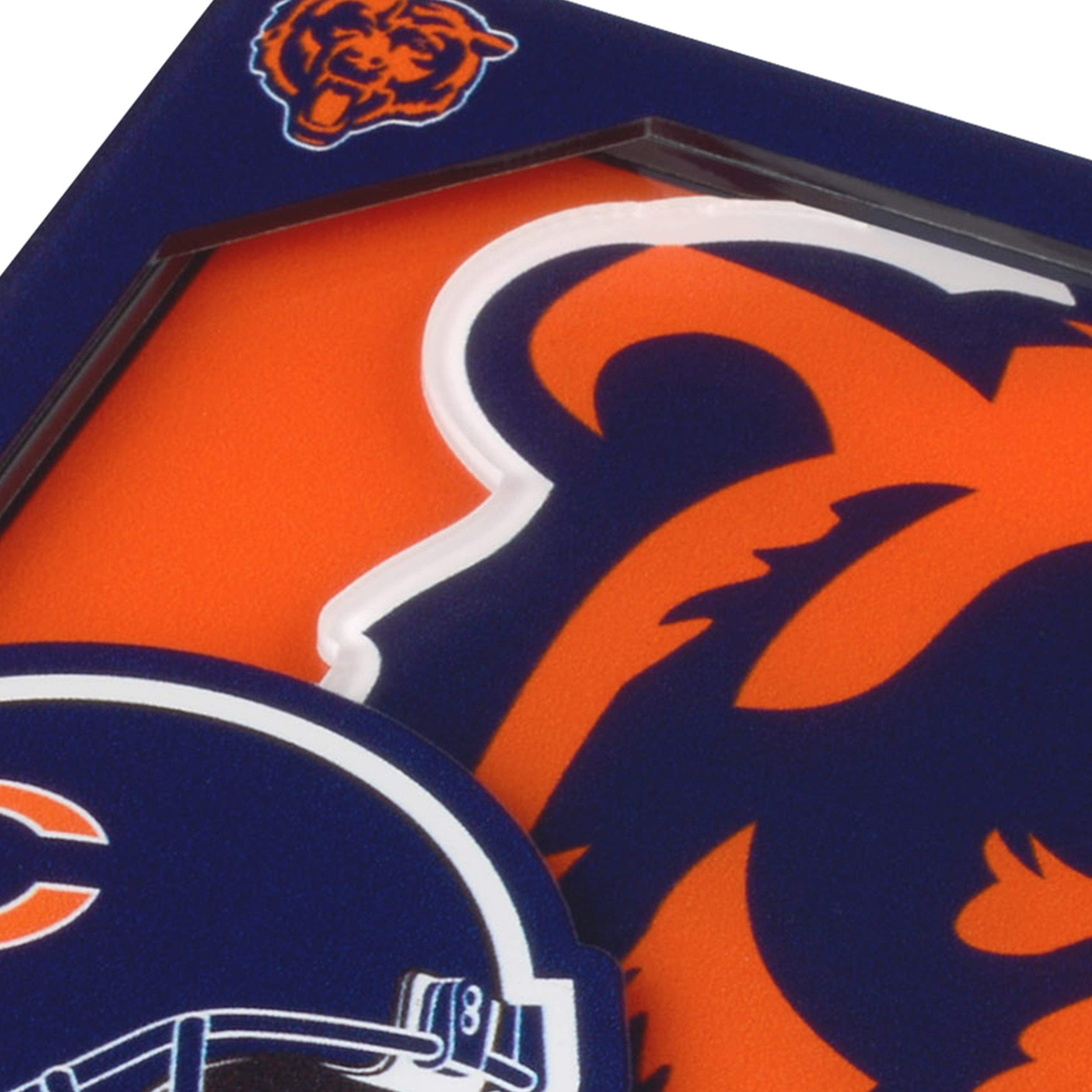 Youthefan Nfl Chicago Bears 3D Logo Series Coasters 4'' X 4''