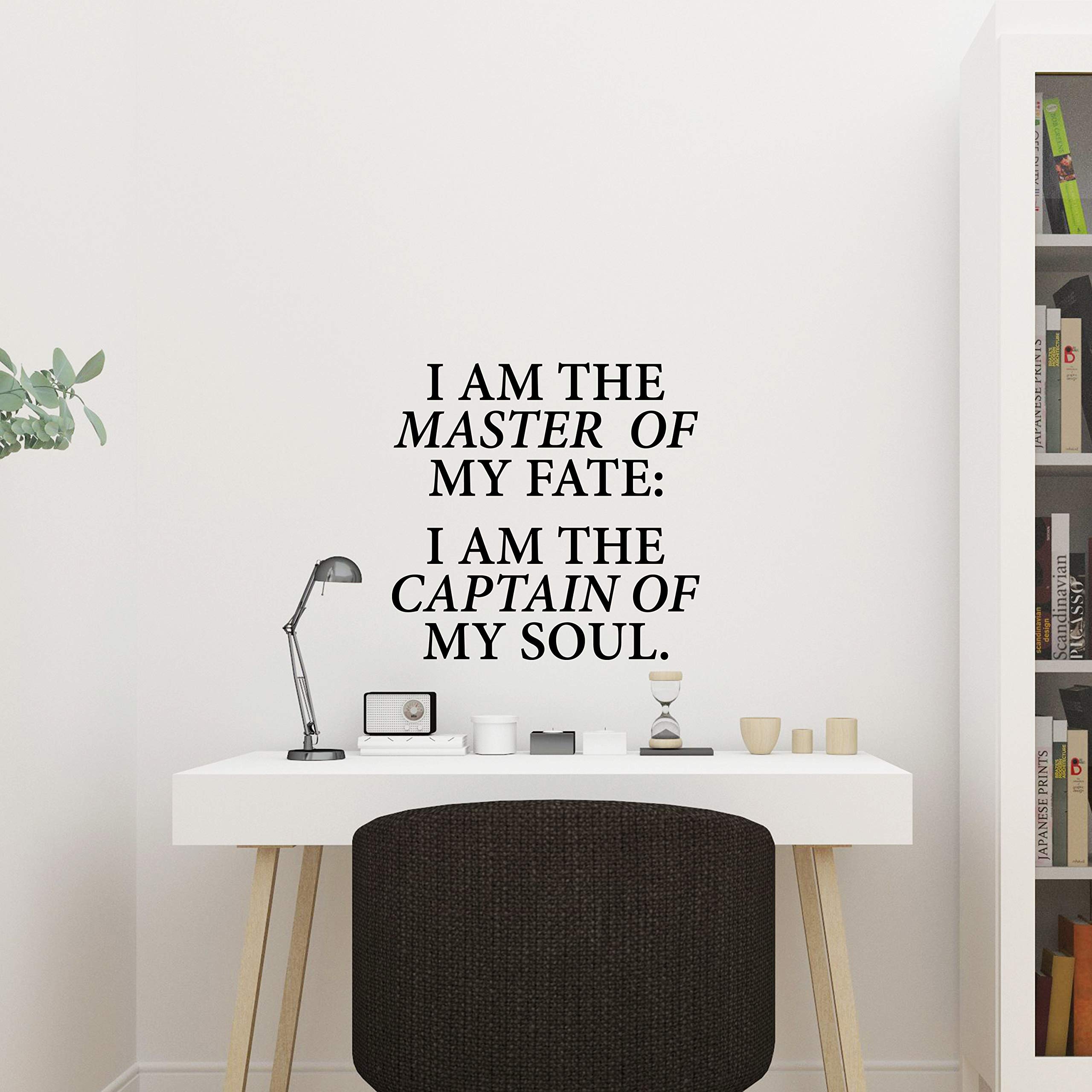 My Vinyl Story I Am The Master Of My Fate I Am The Captain Of My Soul Wall Sticker Inspirational Wall Decal Motivational Office