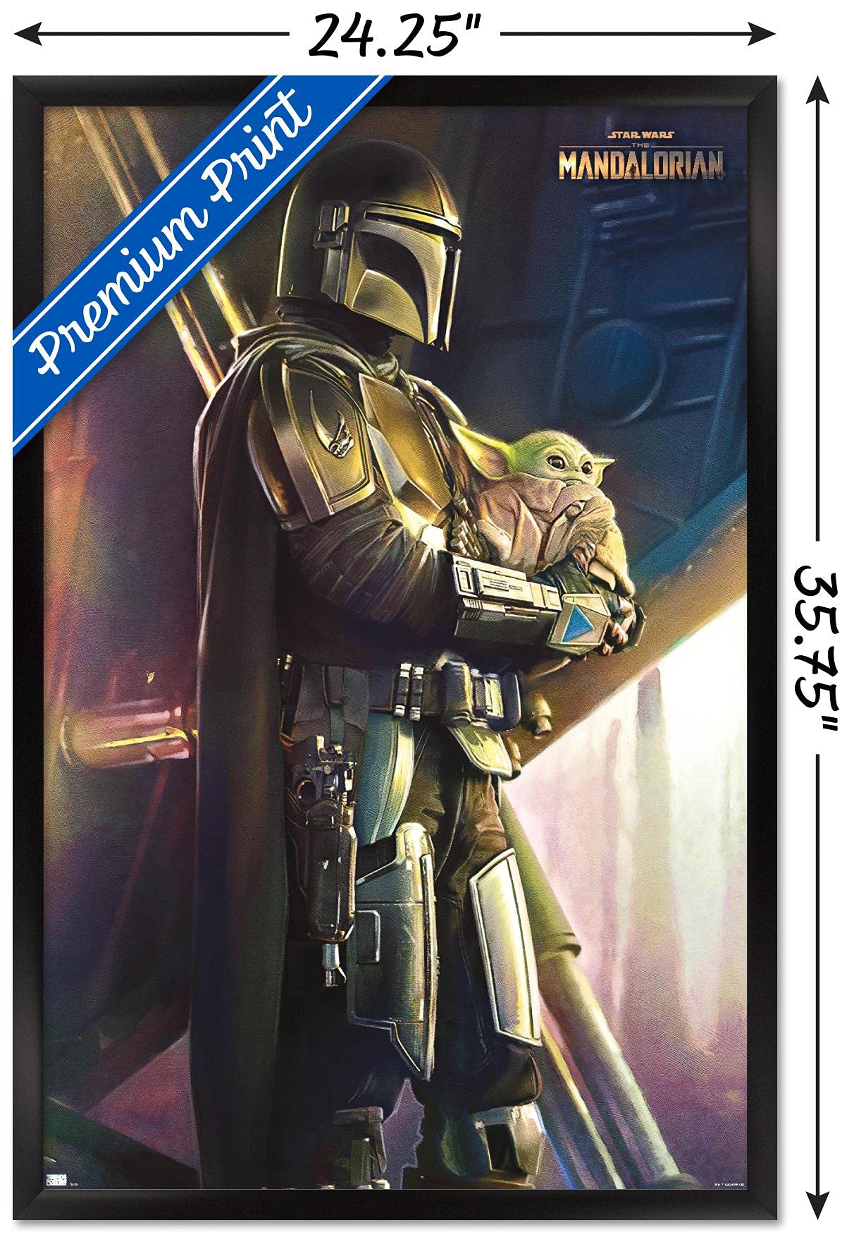 Trends International Star Wars: The Mandalorian - Held Wall Poster, 22.375'' X 34'', Black Framed Version