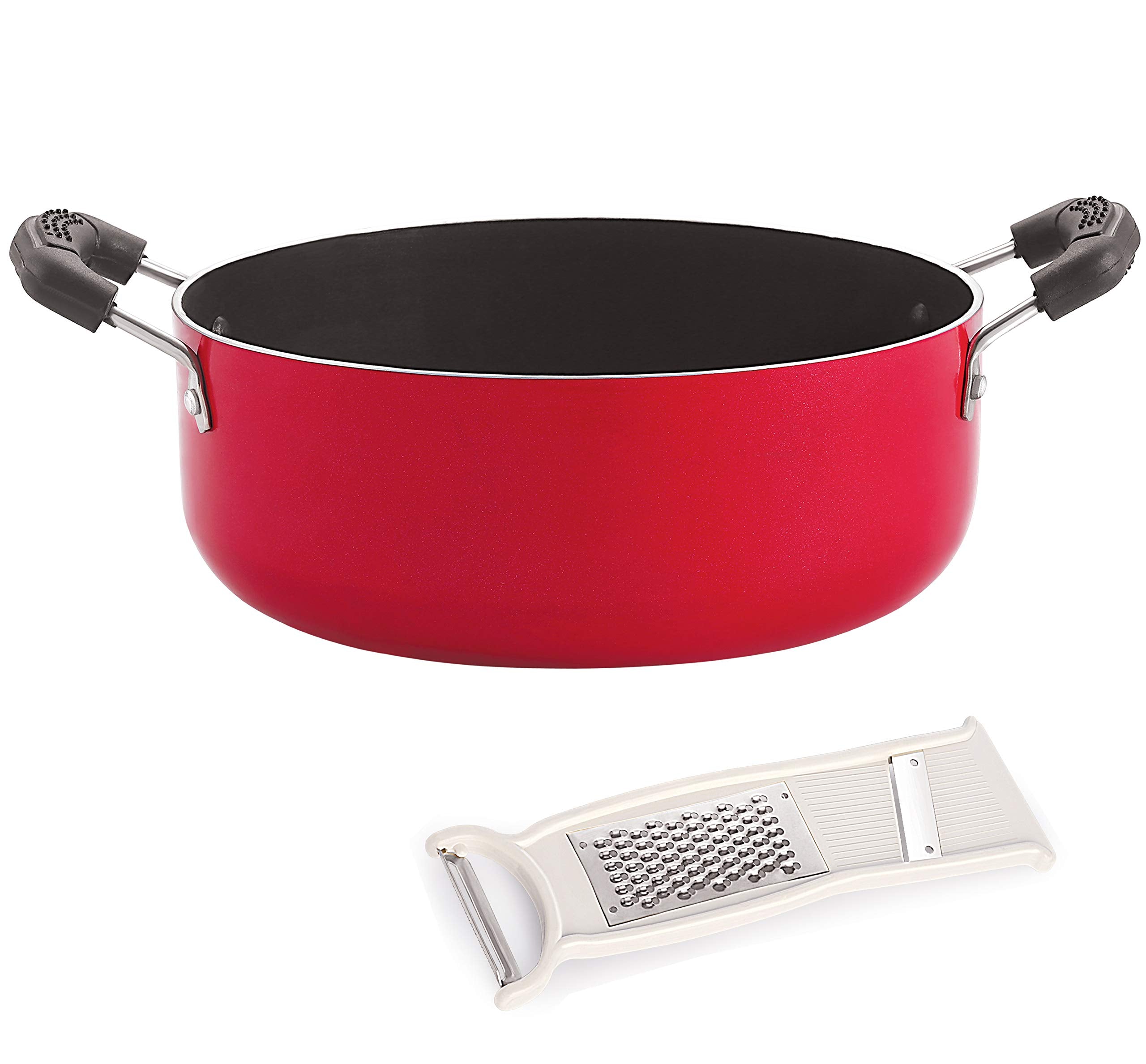 Nirlon NonStick Odor Free Aluminium Casserole With Free 3 In 1 Slicer Combo Item Set