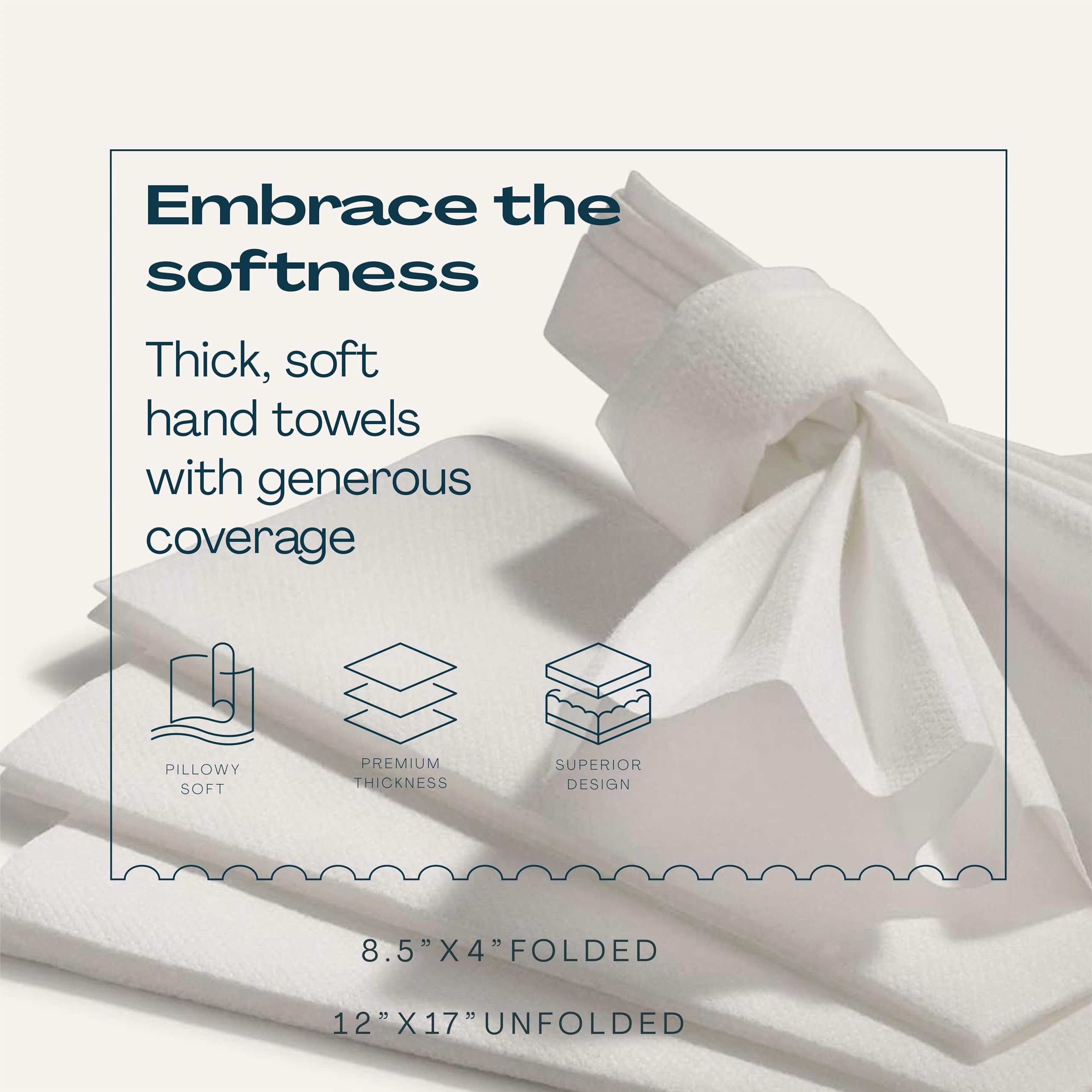 Disposable Guest Towel Paper Napkin - Disposable Cloth-Like Guest Towels - Soft and Absorbent Tissue Paper for Kitchen  Bathroom  Party  Wedding  Or Event (Pack of 1000)