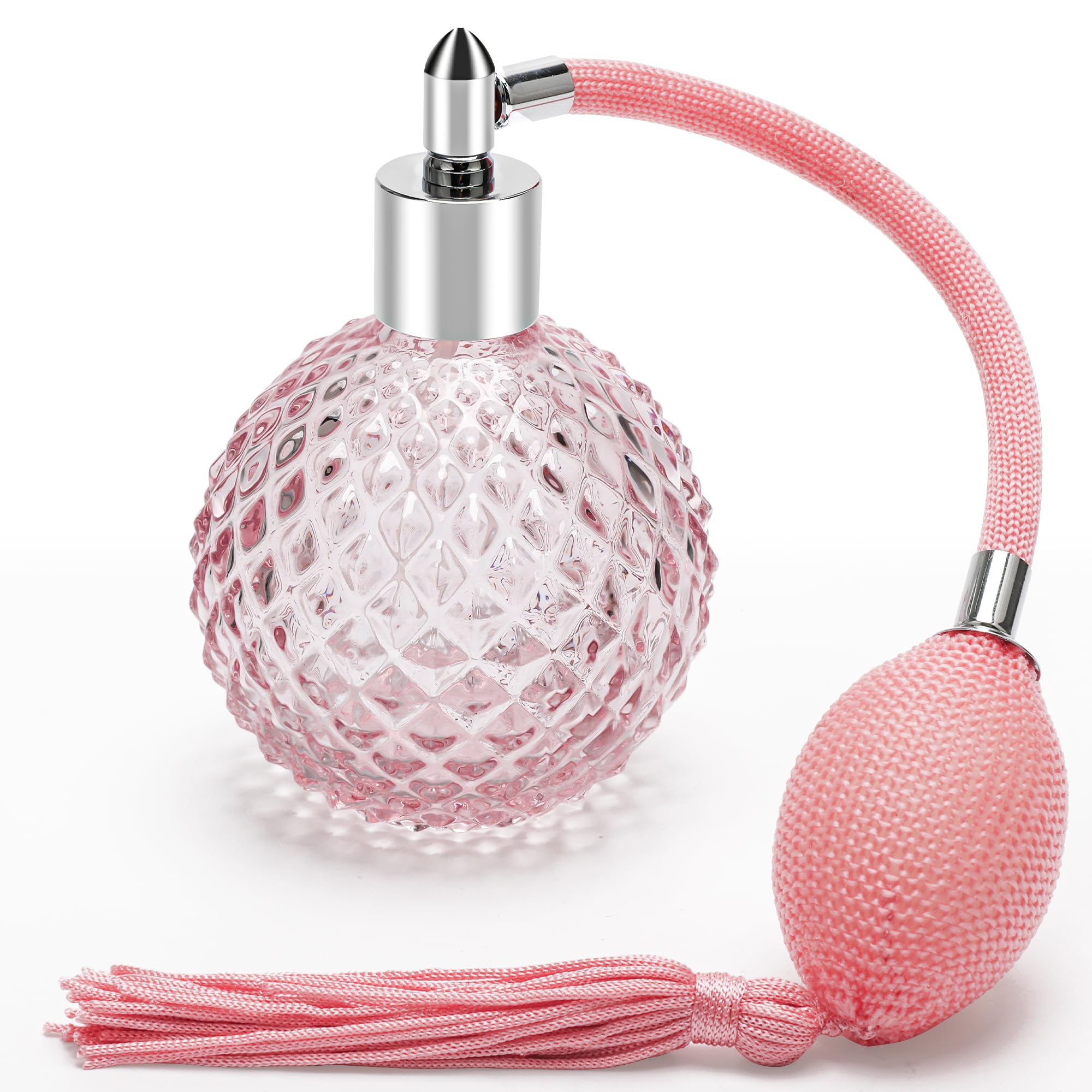 Coolrunner Crystal Art Vintage Style Refillable Perfume Atomizer Long Spray Bottle 100Ml (Pink)