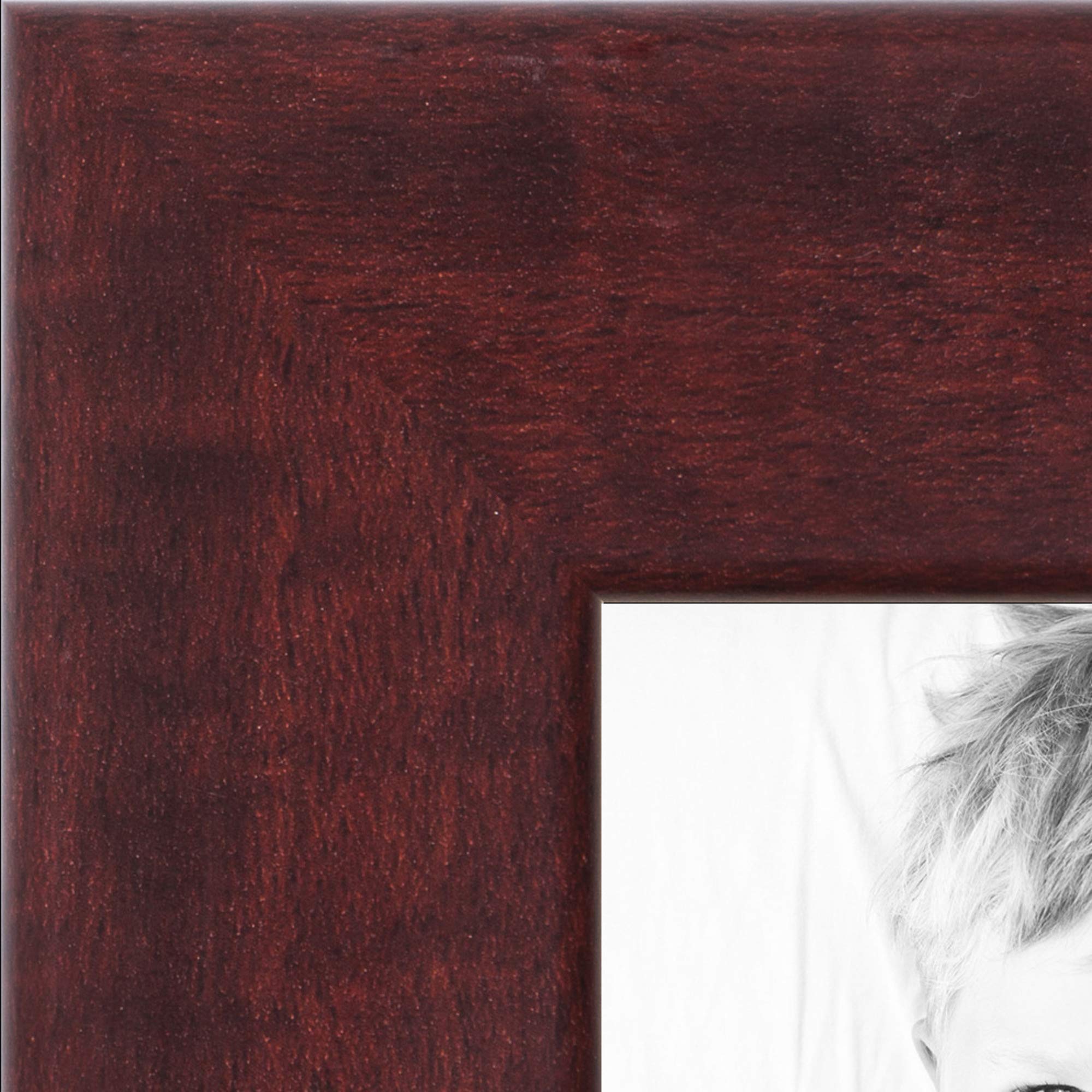 ArtToFrames 6x31 Inch Red Picture Frame, This 1.25 Inch Custom MDF Poster Frame is Cherry - Comes with Economy Acrylic and Corru