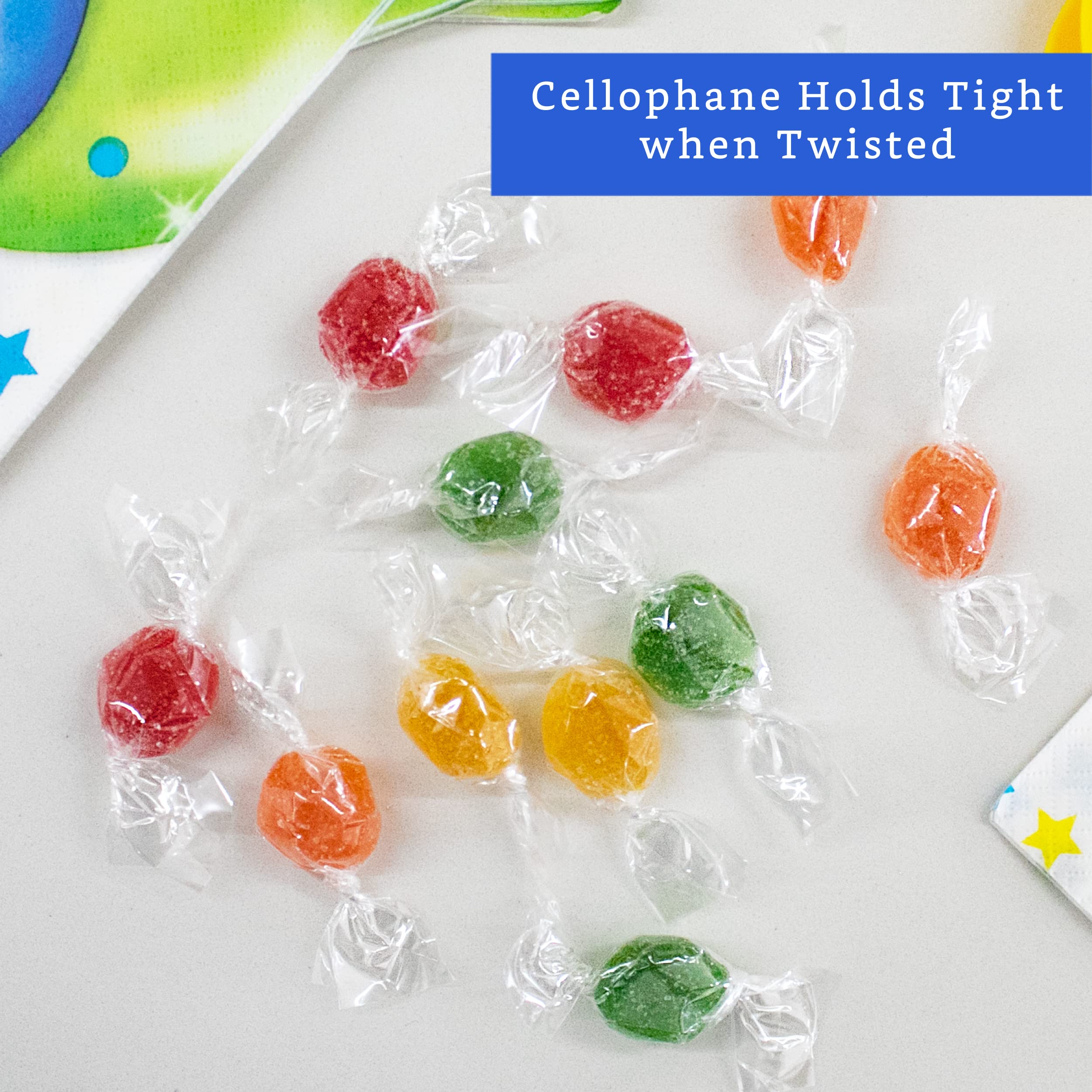 Fiesta Wraps Clear Candy Wrappers For Caramels (600 Pcs, 2.5 X 3.5 Inches) - Natural Clear Cellophane Candy Wrappers - Caramel W