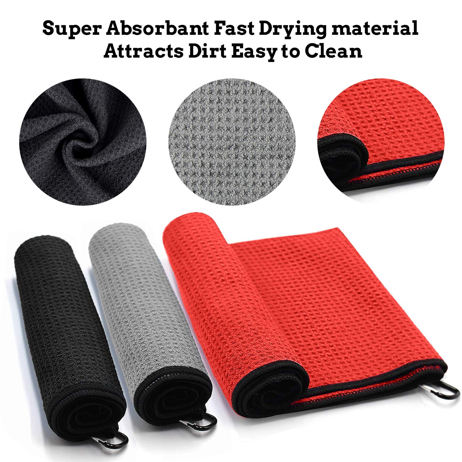 Golf Towel Golf Towels for Golf Bags for Women Womens Golf Golf Bag Towel Golf Club Towel Golf Ball Towel Golf Rag Golf Accessories Golf Cleaning Kit Golf Club Cleaner Red