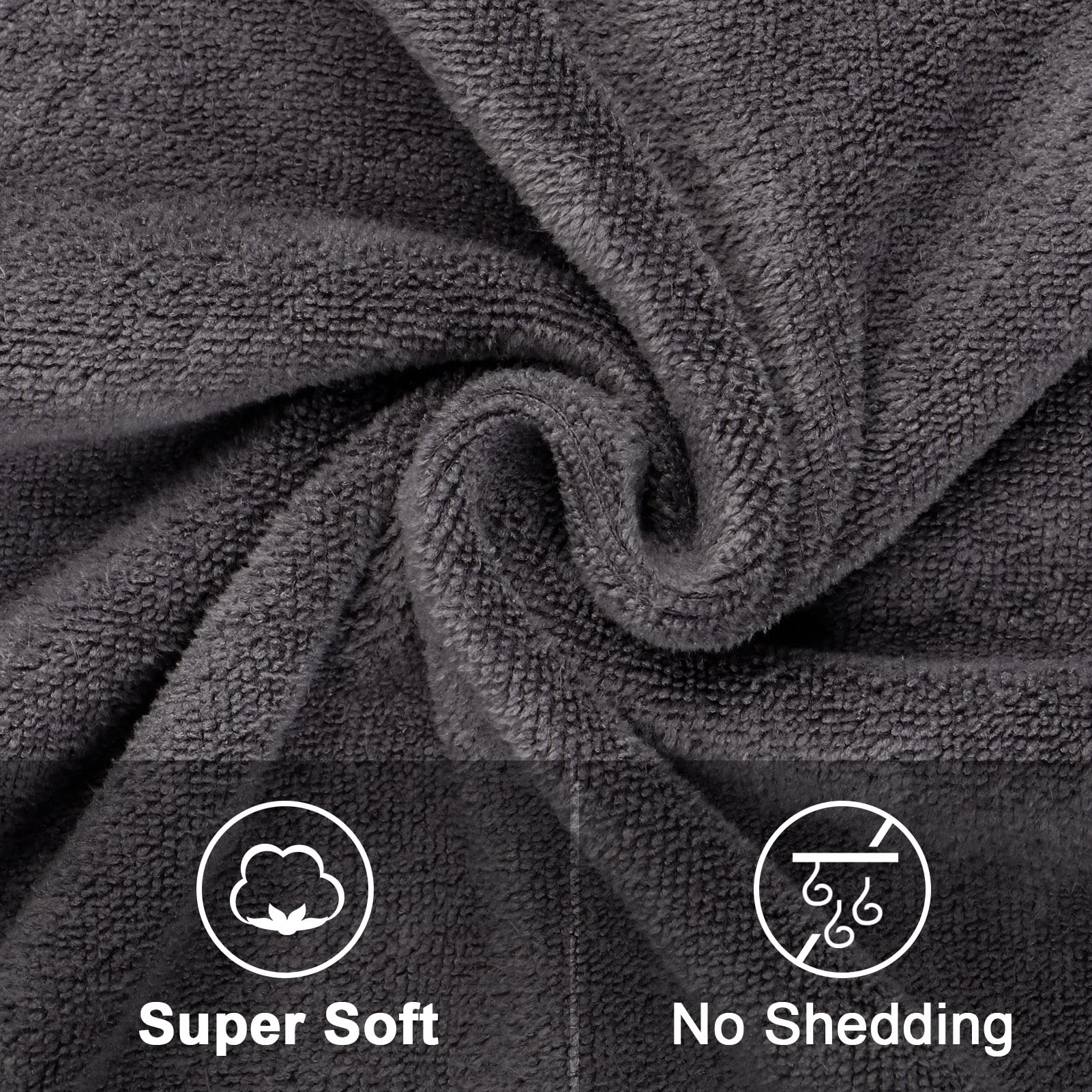 Orighty Bath Towel Set Pack of 4 - Soft Feel Grey Bath Towel Sets  Highly Absorbent Microfiber Towels for Body  Quick Drying  Microfiber Bath Towels for Sport  Yoga  SPA  Fitness  (27?? x 54??)