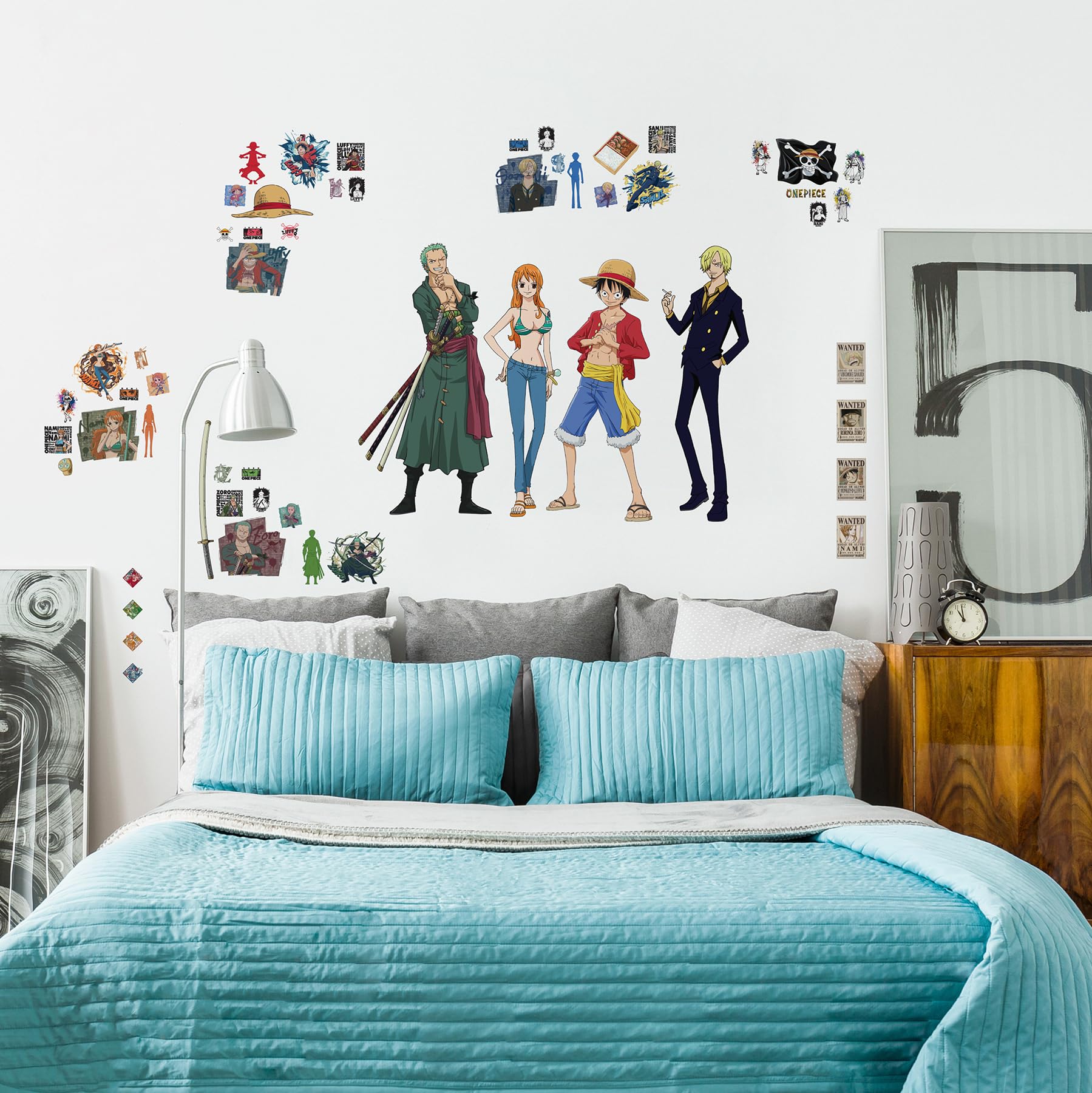 Roommates Rmk5438Scs One Piece Straw Hat Crew Wall Decal, Brown
