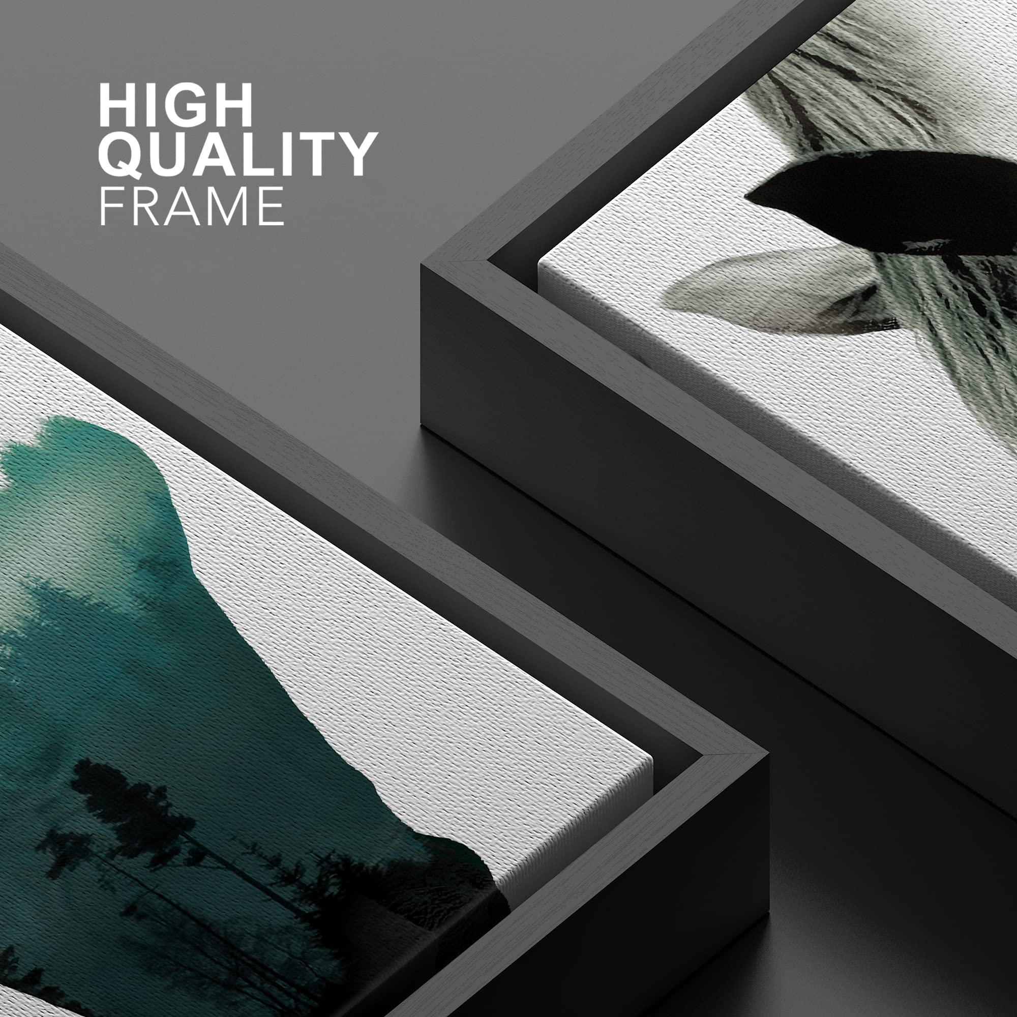 Signwin Framed Canvas Wall Art A Wild Horse And Foggy Mountain Double Exposure Photography Animals Wildlife Digital Art Modern A