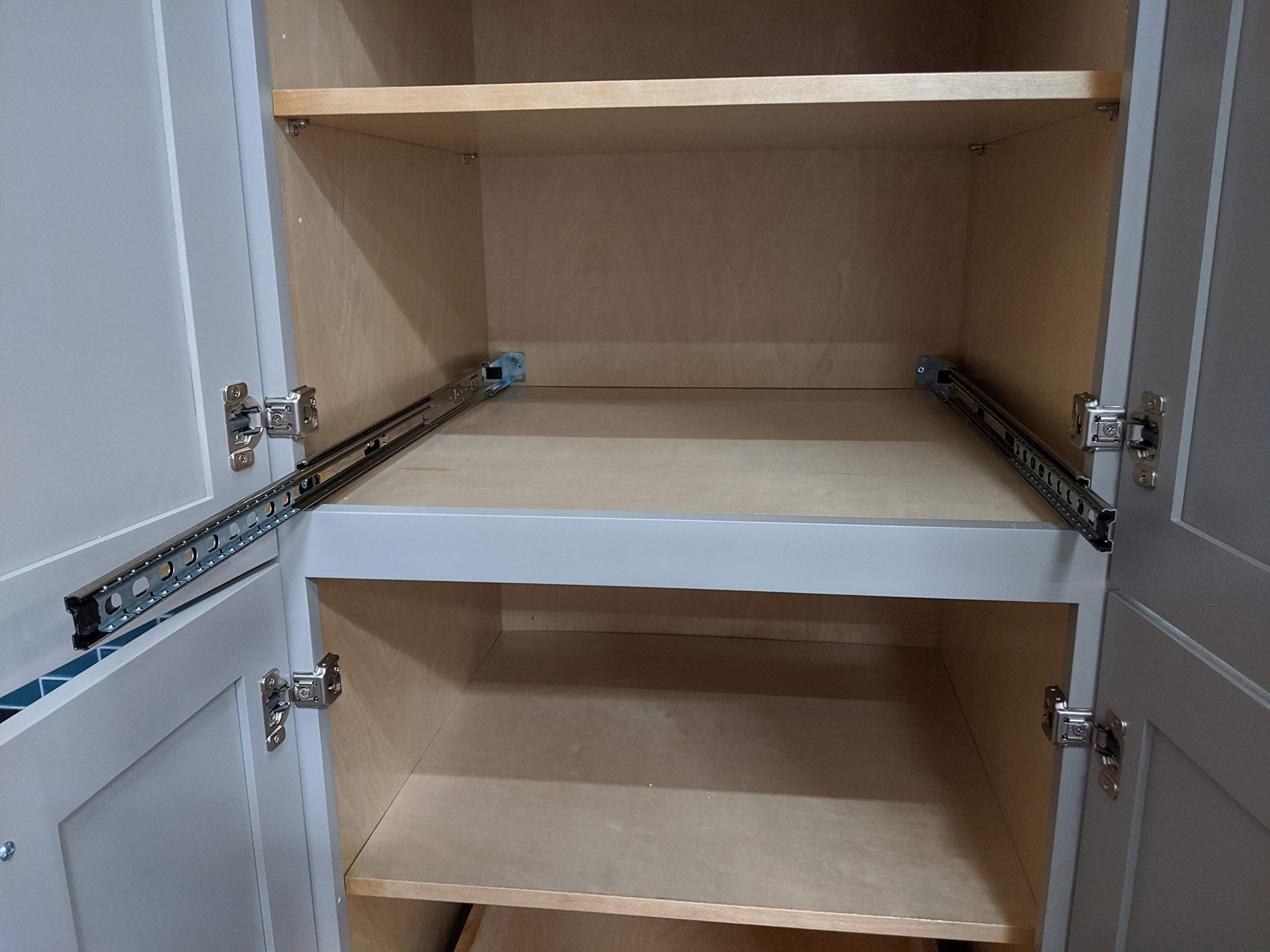 32'' Width Pull Out Drawer Wood Pull Out Tray Roll Out Drawer Box, Closet Organizer Cabinet Slide Out Shelve, W/ Ball Bearing Sl