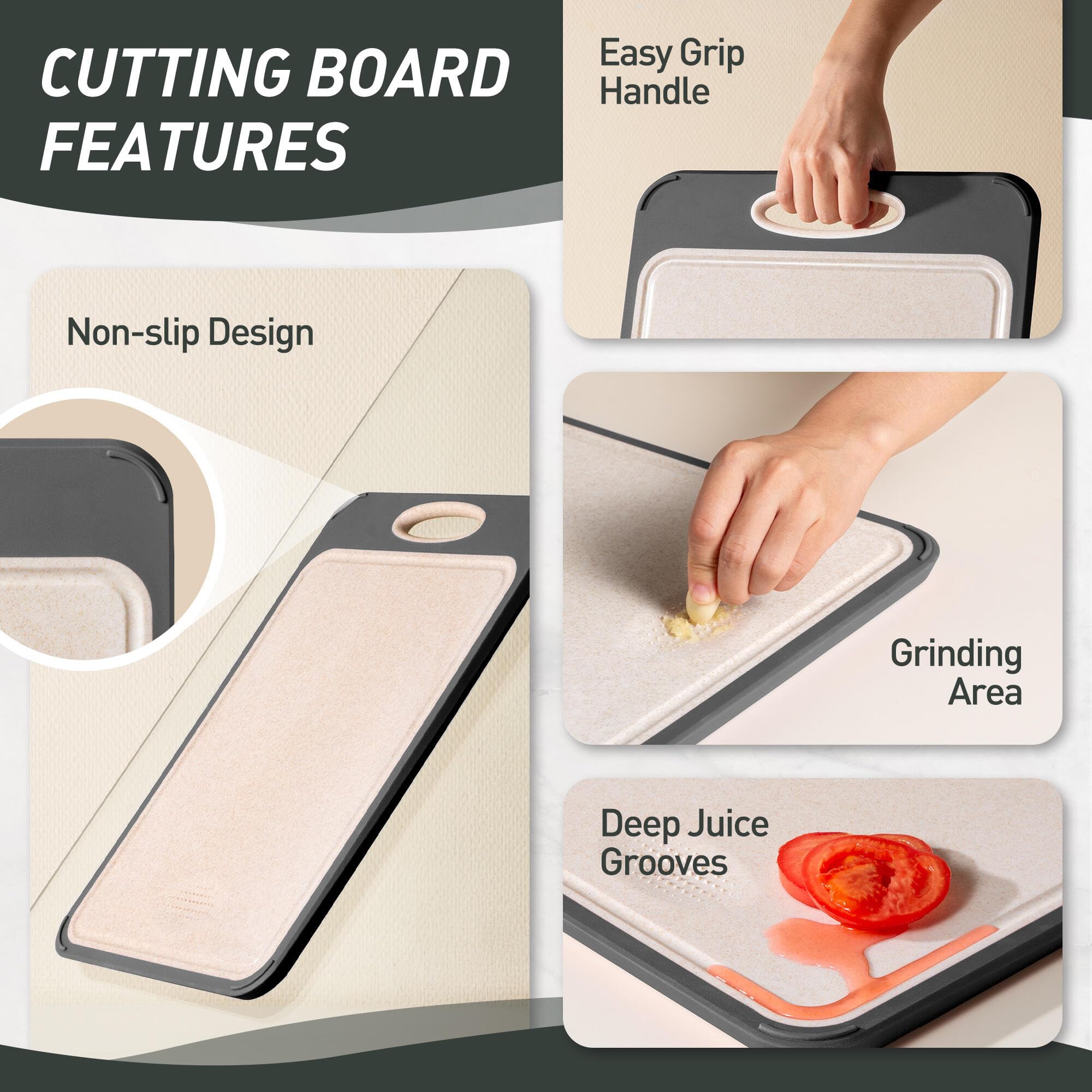 Stainless Steel Cutting Board, Non Toxic Cutting Board for Kitchen Double Sided Food Grade, Chopping Board for Meat/Vegetables,