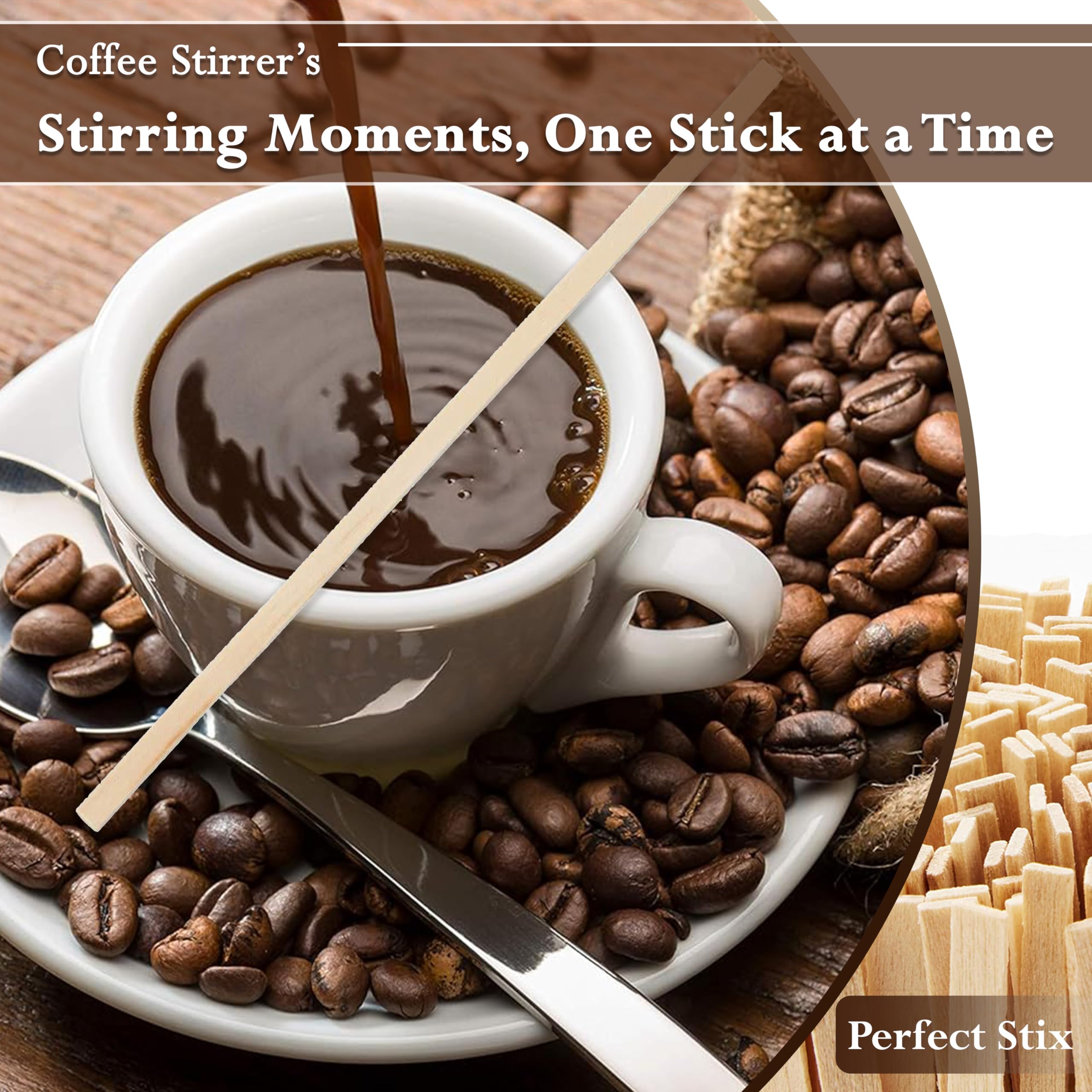 Perfect Stix - Fs202-1000 Wooden Coffee Stirrer Stix, 7'' Length (Pack Of 1,000)
