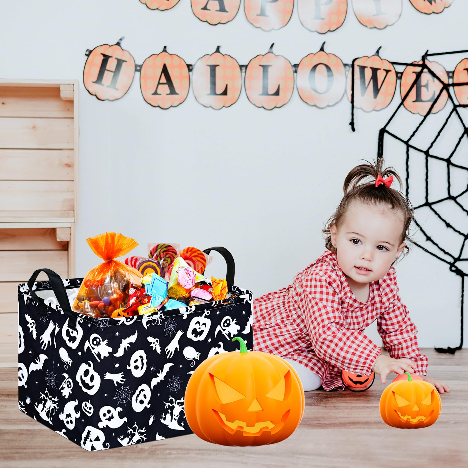 Huayee Happy Halloween Ghost Storage Basket Gift Laundry Bins Collapsible Storage Baskets Bins With Handles Laundry Basket Nurse