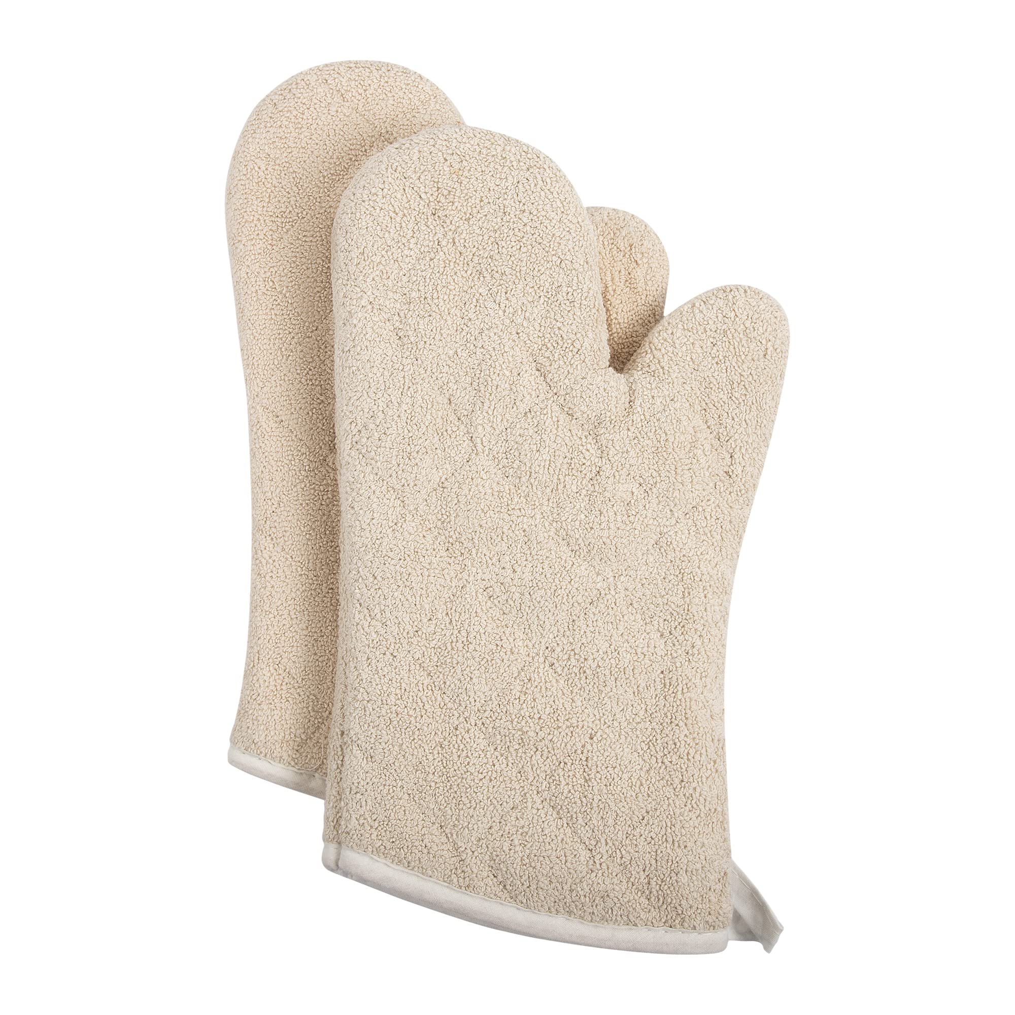 Terry Cloth Oven Mitts Heat Resistant to 482 F 13 Inch 100% Cotton Set of 2