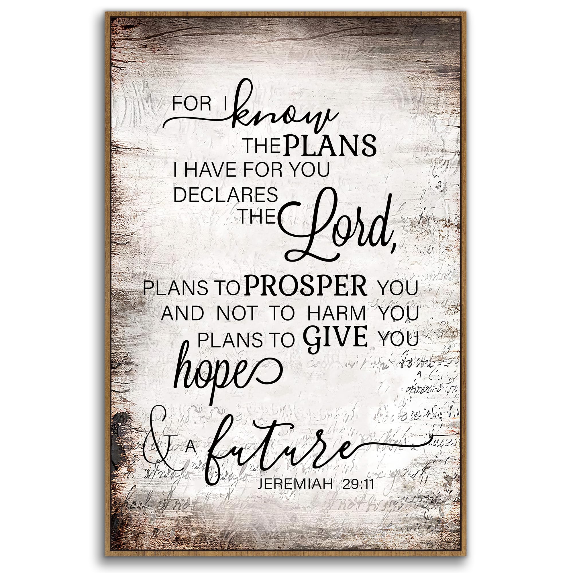 Phamte Christian Jeremiah 29:11 Wall Art Framed, Christian For I Know The Plans I Have For You Wall Art Decor, Bible Verse Scrip
