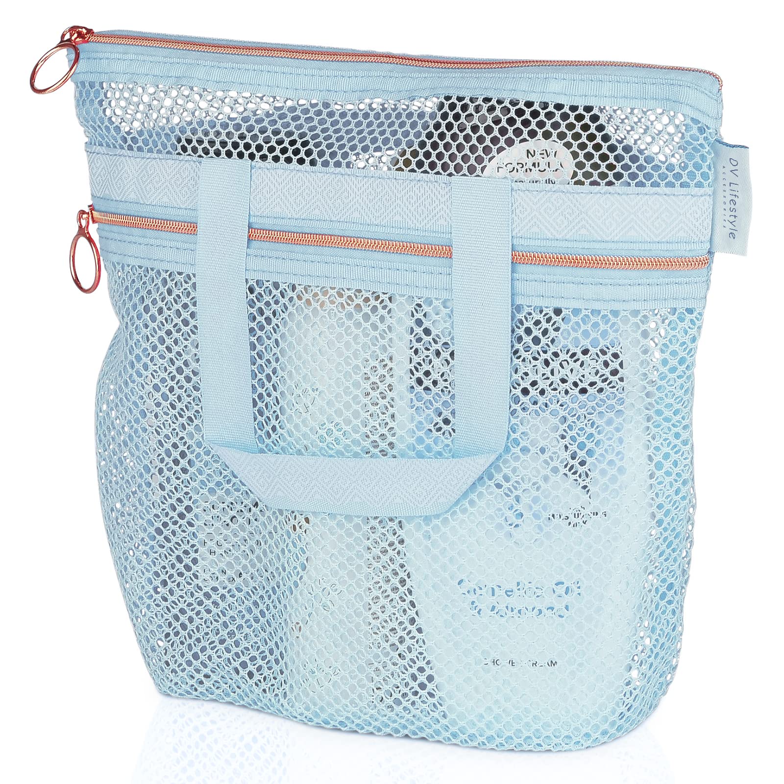 Dv Lifestyle Mesh Shower Caddy Portable 10.2X9.9 ' ' Shower Bag With Zipper & 2 Pockets. Shower Tote Ideal For Gym, Travel, Camp