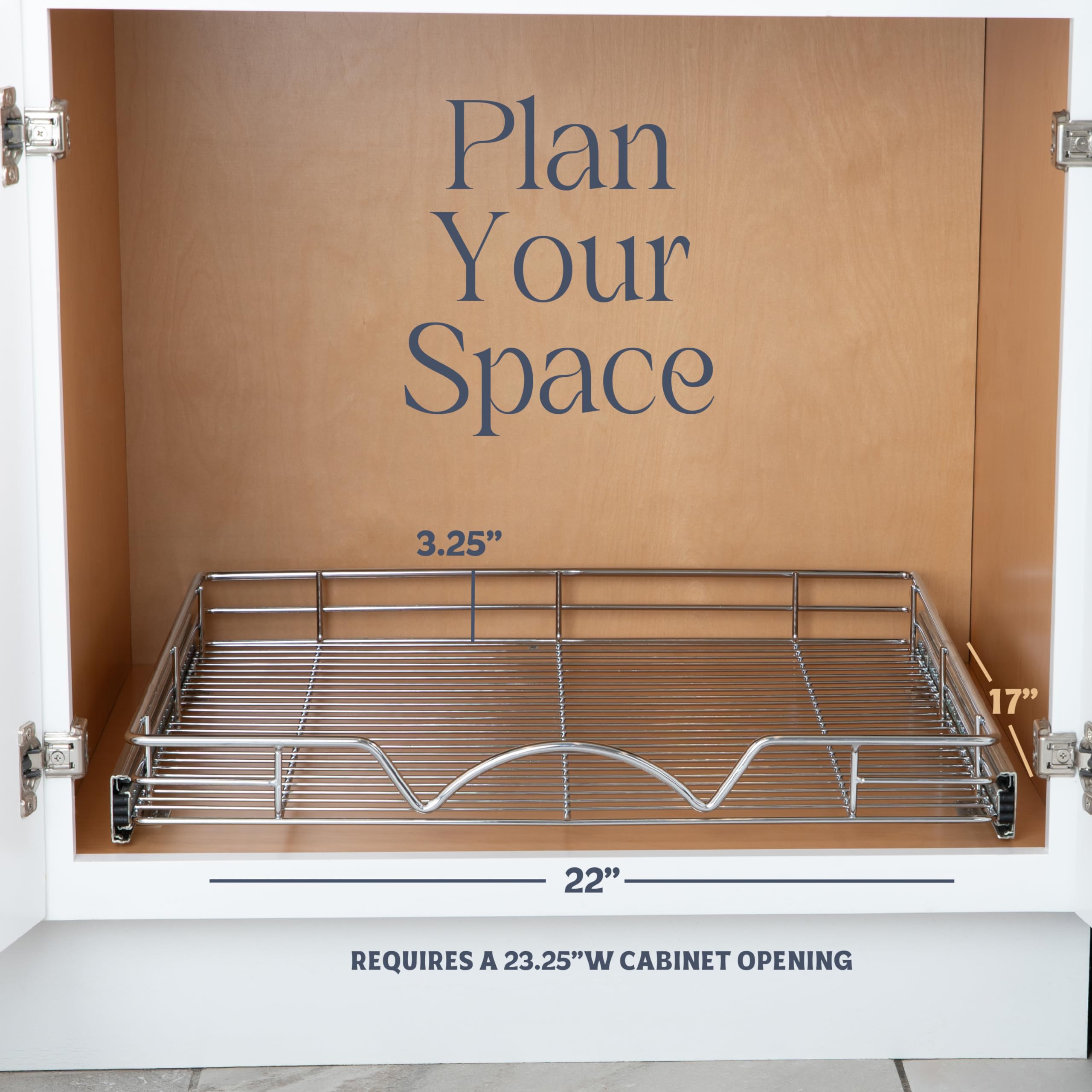 Holdn Storage Pull Out Cabinet Organizer, Heavy Duty Caddy W/Lifetime Limited Warranty -22   W X 17   D - Requires At Least 23-1