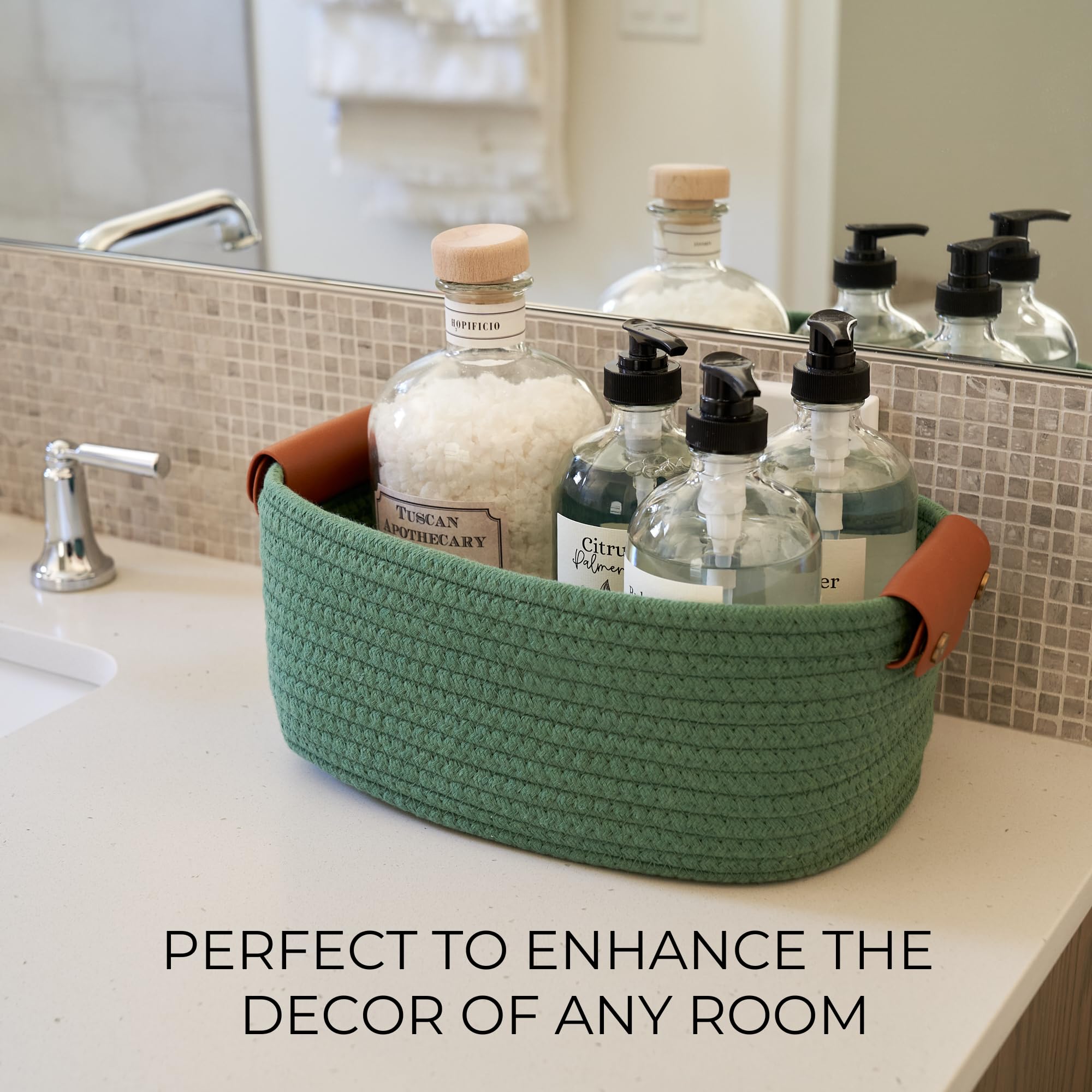 Beautiful Storage Basket Set Of 5 - Sturdy Cotton Rope Baskets For Shelves Are Perfect For Organizing Your Home - Quality Storag