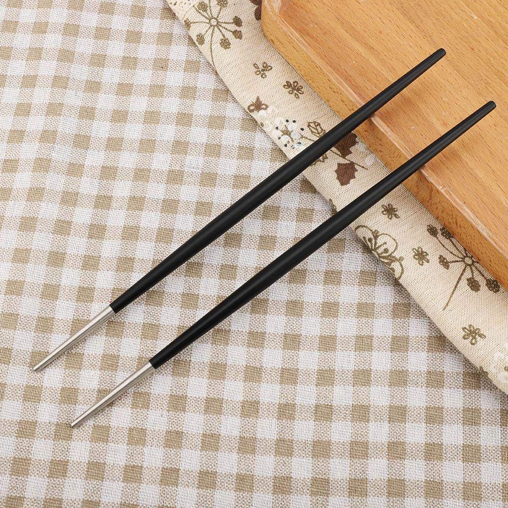 Chopsticks 304 Stainless Steel Chopstick Japanese Sushi Chopsticks Tableware Set Cuisine Tableware Small Fresh Chopsticks(Silver