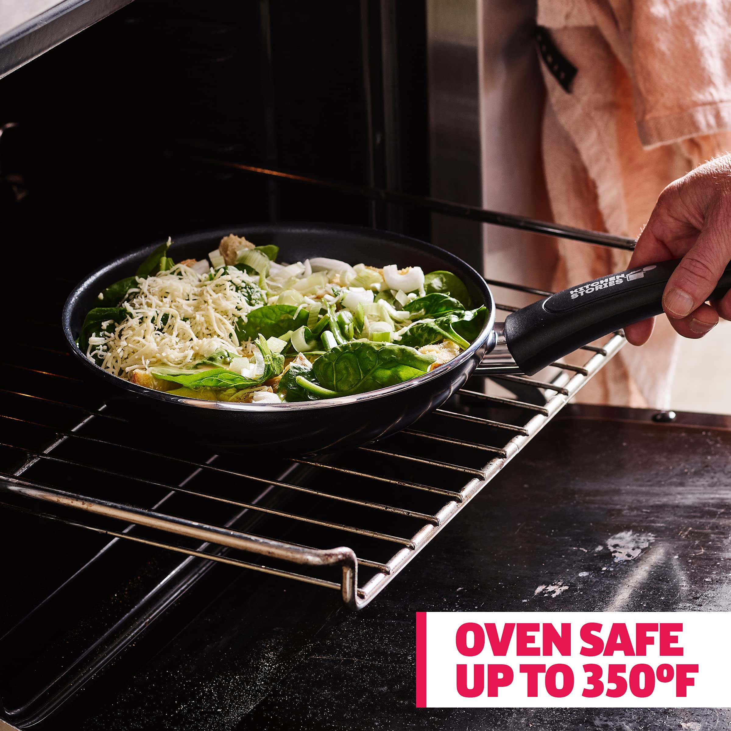 Kitchen Stories Searsmart Nonstick Frying Pan 24Cm-Black-Induction Compatible-Oven Safe, 24 Cm - Frypan