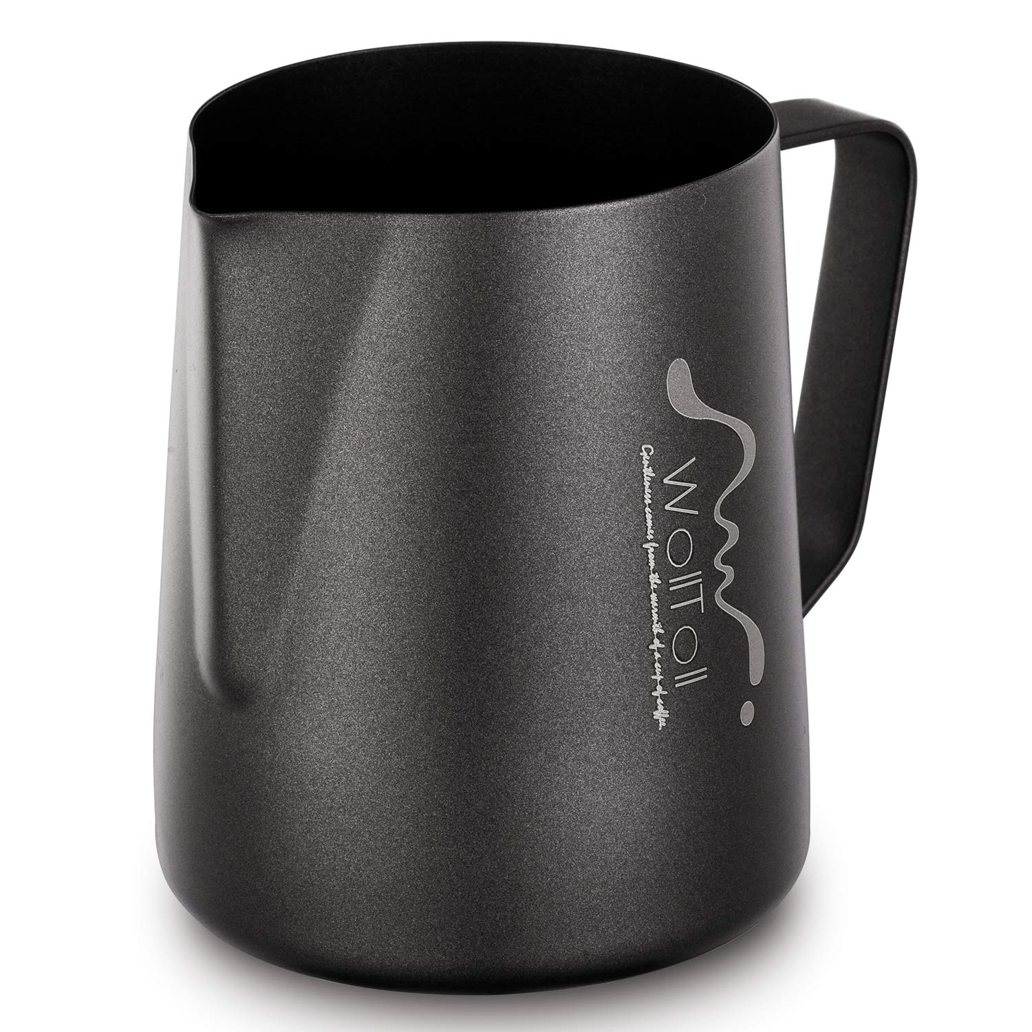 Milk Frothing Pitcher, Stainless Steel Creamer Non-Stick Coating Frothing Pitcher 12 Oz (600 Ml), Matte Finish