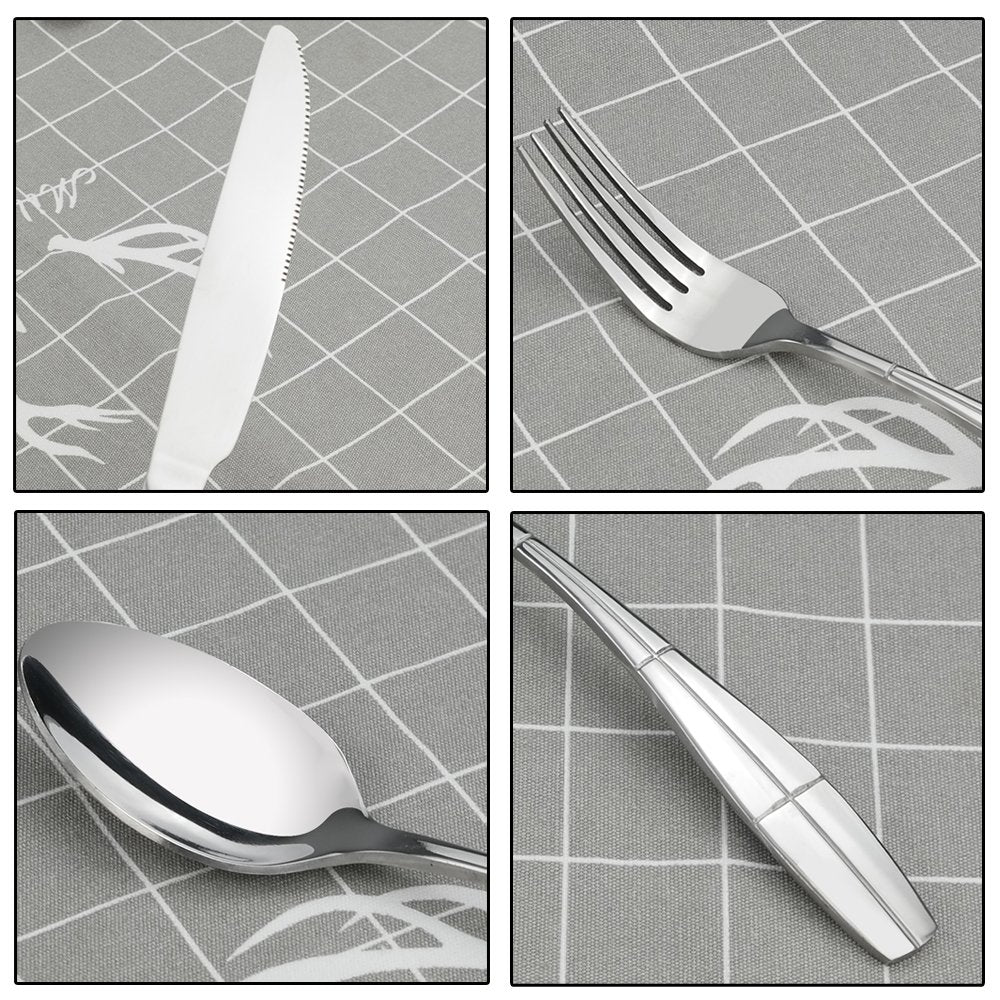 Eagrye 60-Piece Flatware Set, Stainless Steel Silverware Cutlery, Service For 12