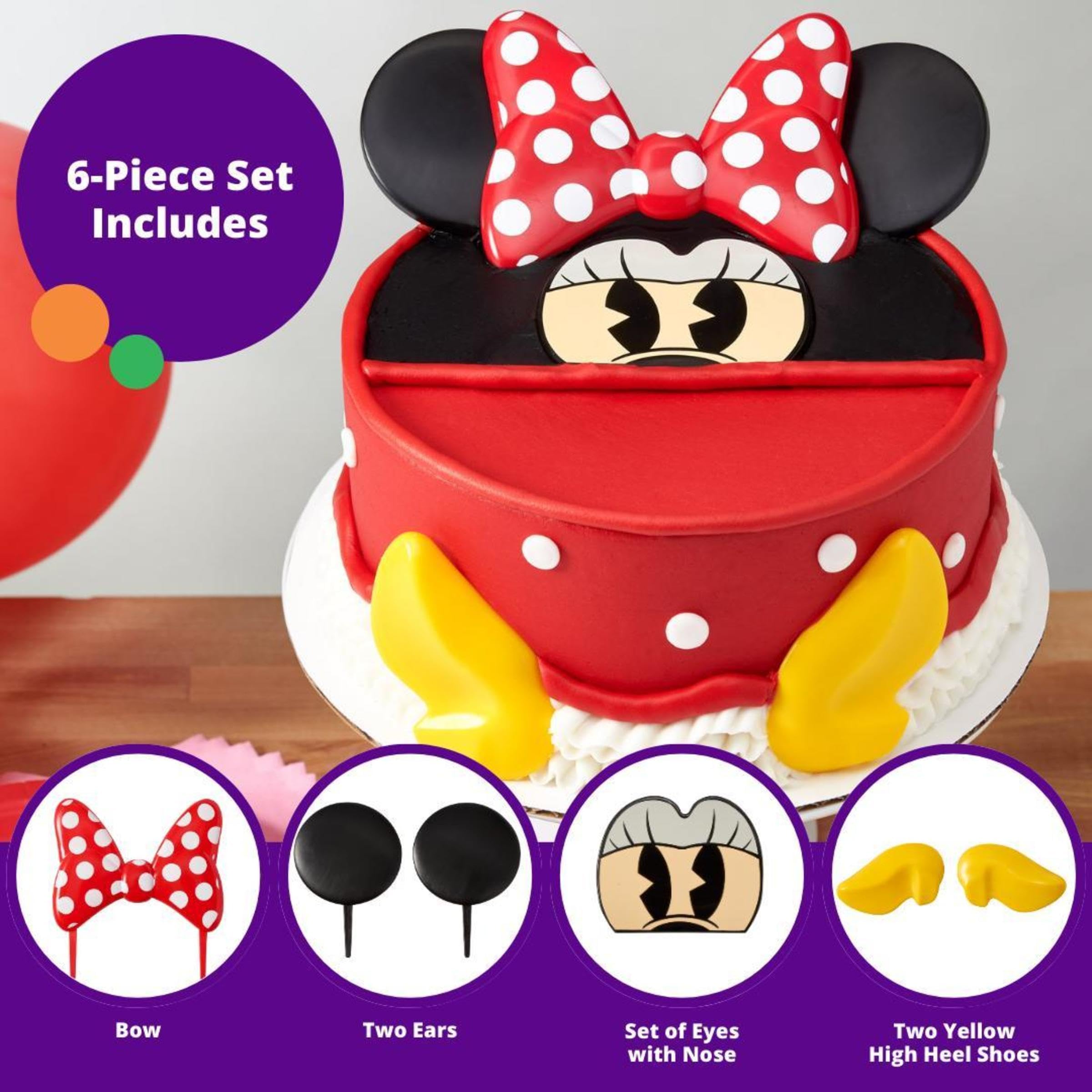 DecoPac Minnie Mouse Creations DecoSet Cake Topper  1 Count (Pack of 1)  Multiple