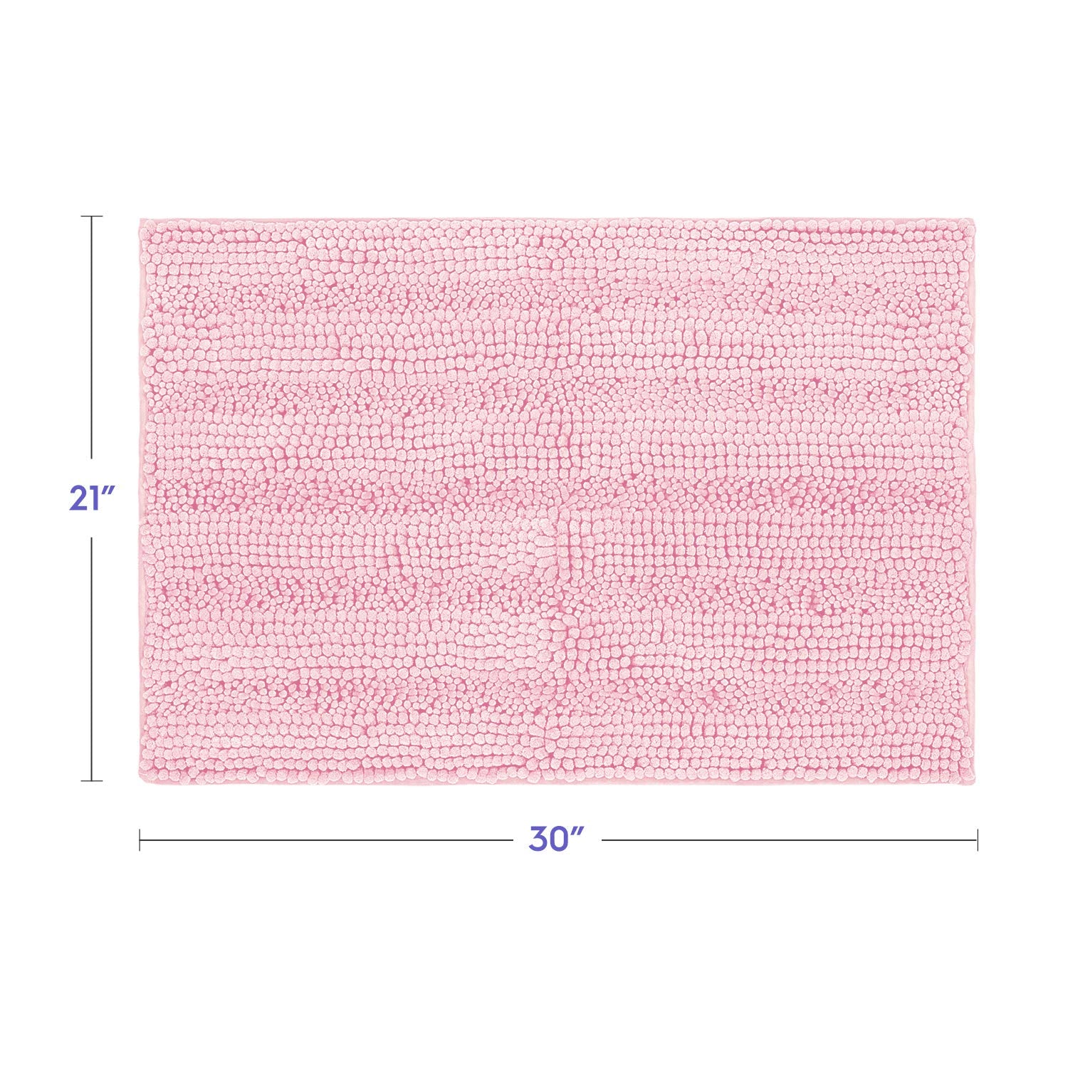 Tafts Striped Chenille Bathroom Rugs And Mats Sets, Ultra Soft Chenille Microfiber, Absorbent Non-Slip Machine Washable Bath Rug