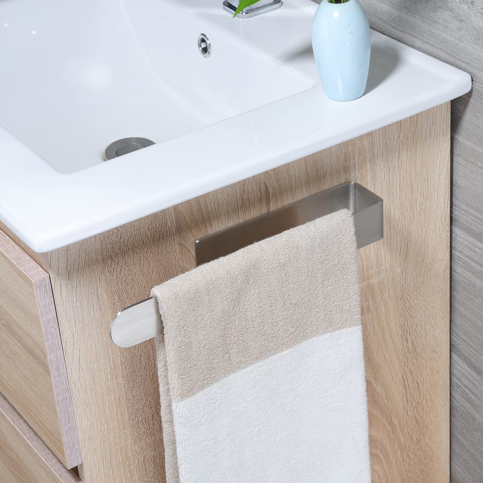 Taozun Towel Holder 11.8 Inch Brushed Hand Towel Rack Bathroom Towel Bar Adhesive Towel Ring Stainless Steel Hand Towel Hanger,