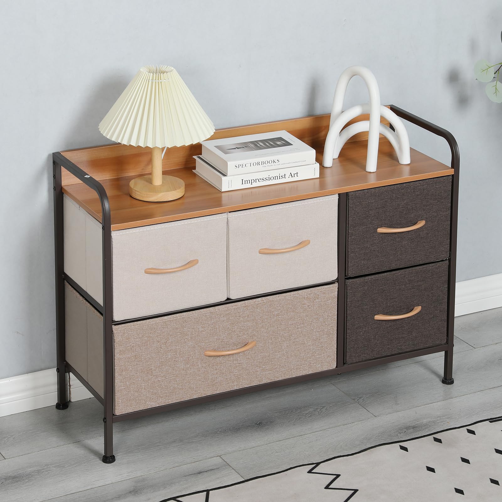 UmI. Fabric Chest Of 5 Drawers Closet Drawer Organizer For Wardrobe Drawer Storage Organizer Chest Of Drawers For Closet Living 