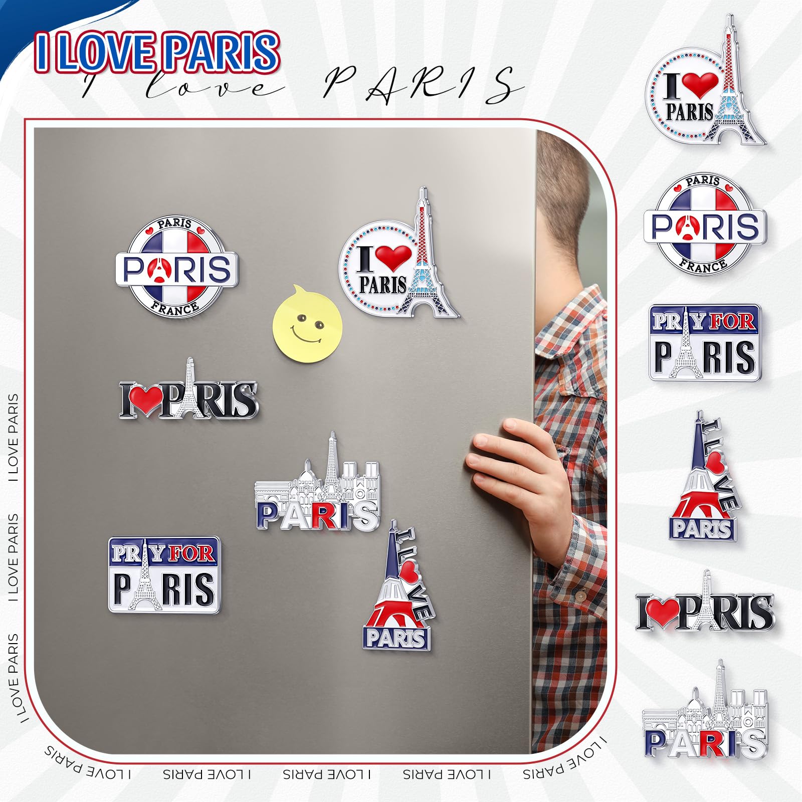 Konohan 6 Paris Magnet for Refrigerator Eiffel Tower Magnetic Souvenirs France Travel Gifts Decorative Magnet Collectible Souven
