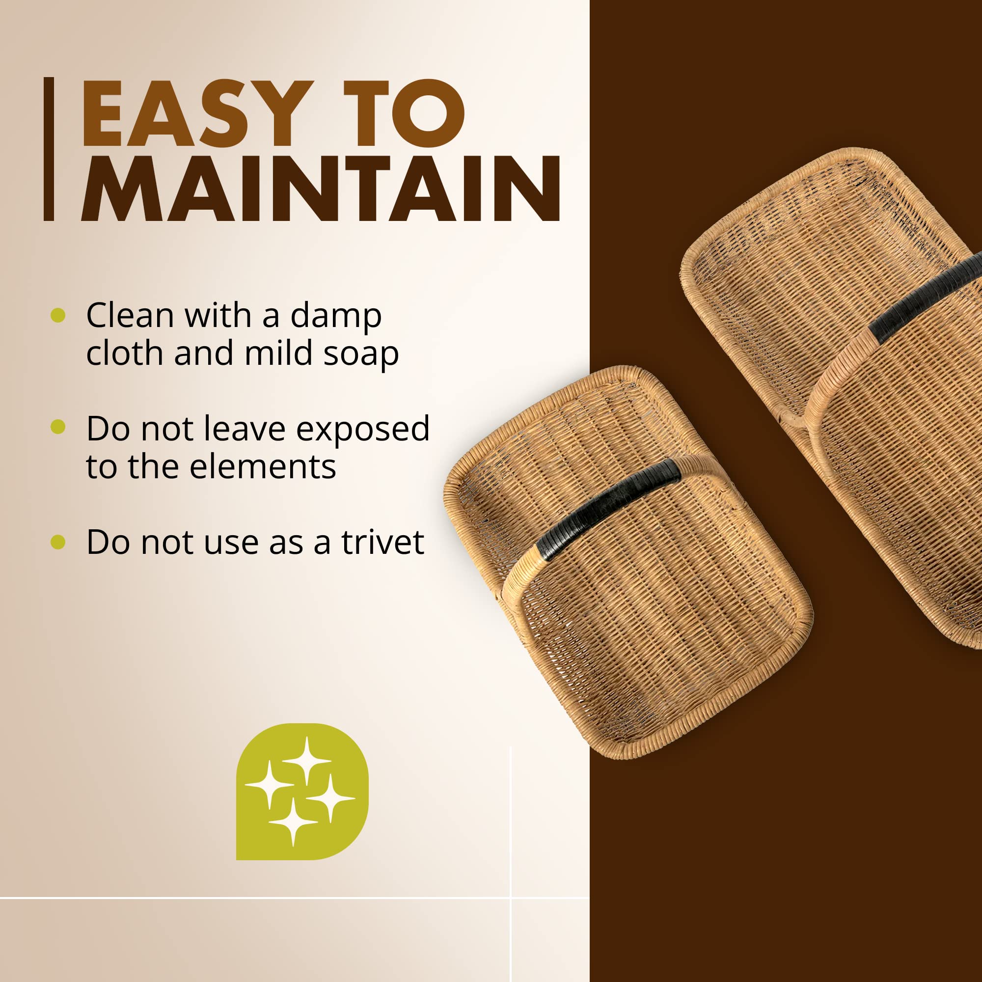 Kouboo Vegetable & Flower Wicker Basket, Handwoven Rattan Basket With Leather-Wrapped Arch Handle, Organization & Home Decor For