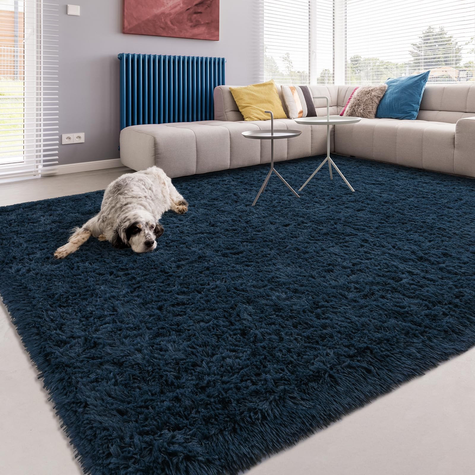 Softlife Rug for Bedroom 5.3x7.6 Feet Area Rug for Living Room Soft Shaggy Rugs for Kids Room Fluffy Fuzzy Carpets Long Plush Be